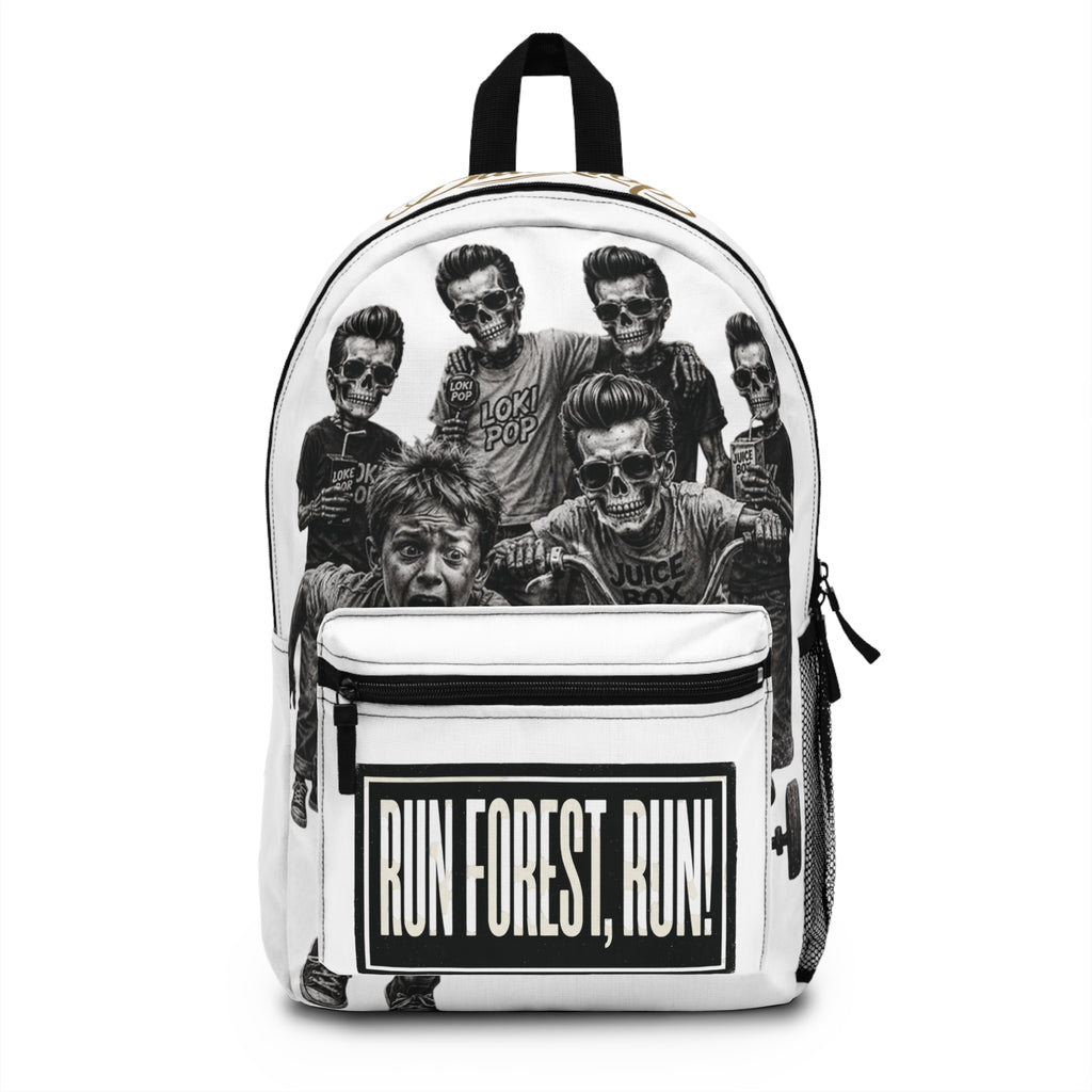 Run Forest Run Graphic Backpack — Retro Movie Scene School Bag