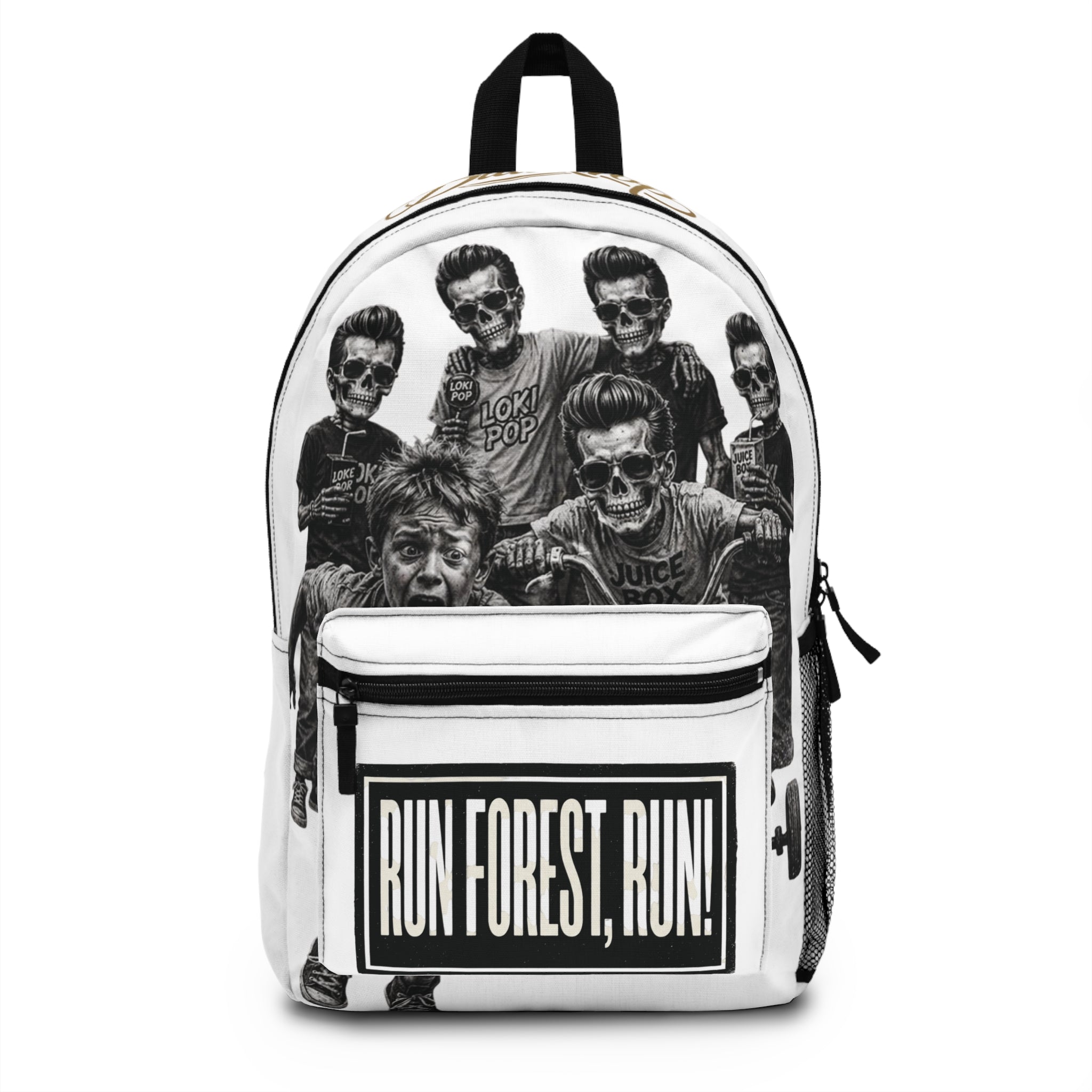 Run Forest Run Graphic Backpack — Retro Movie Scene School Bag