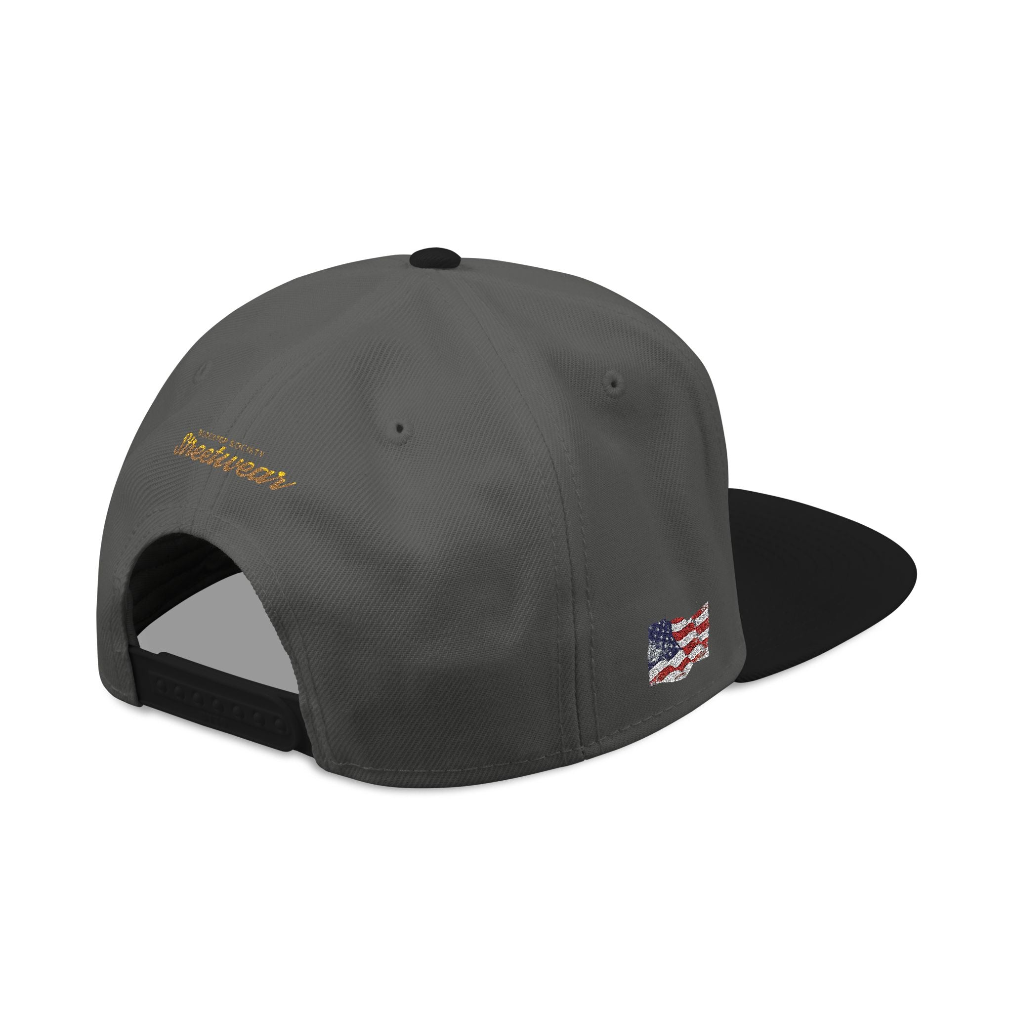 Embroidered Snapback Hat — Patriotic American Flag & Vintage Patch Design