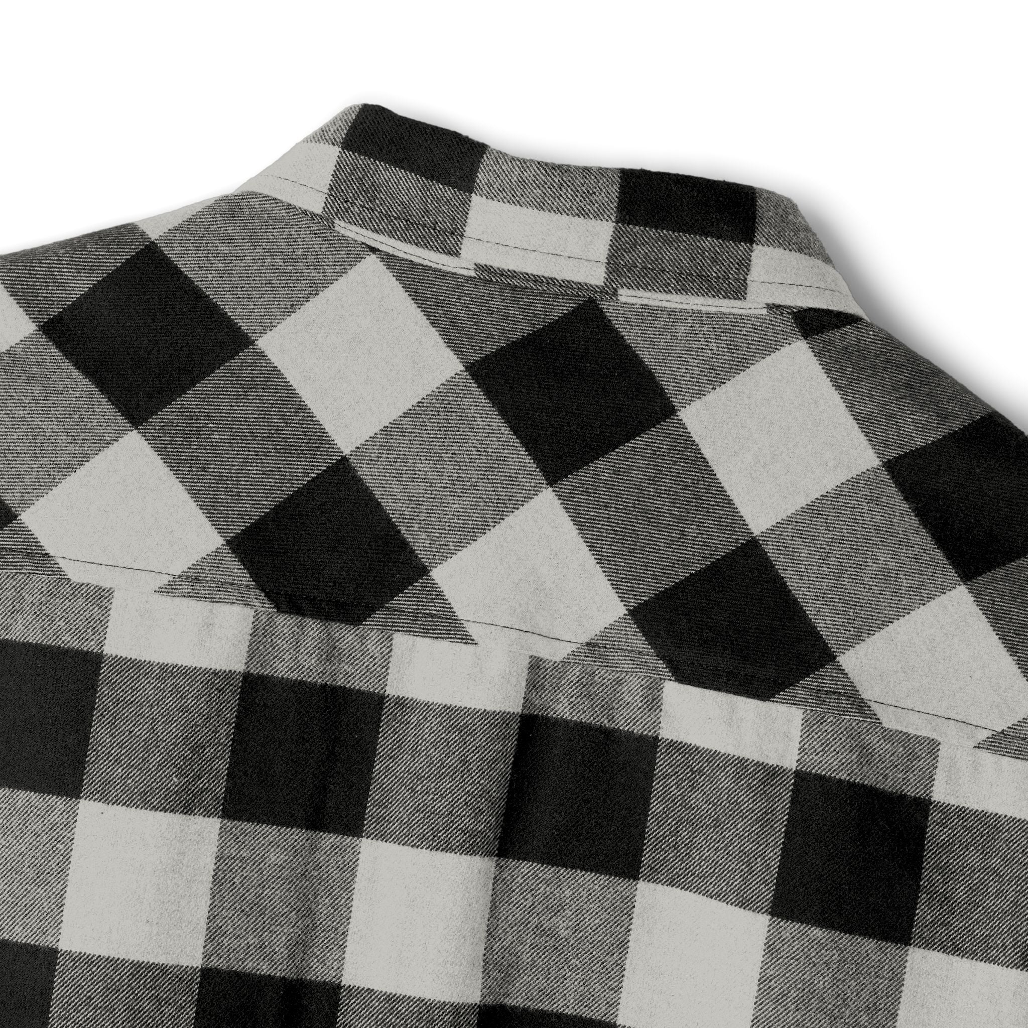 Blacktop Society plaid flannel shirt size chart with measurements