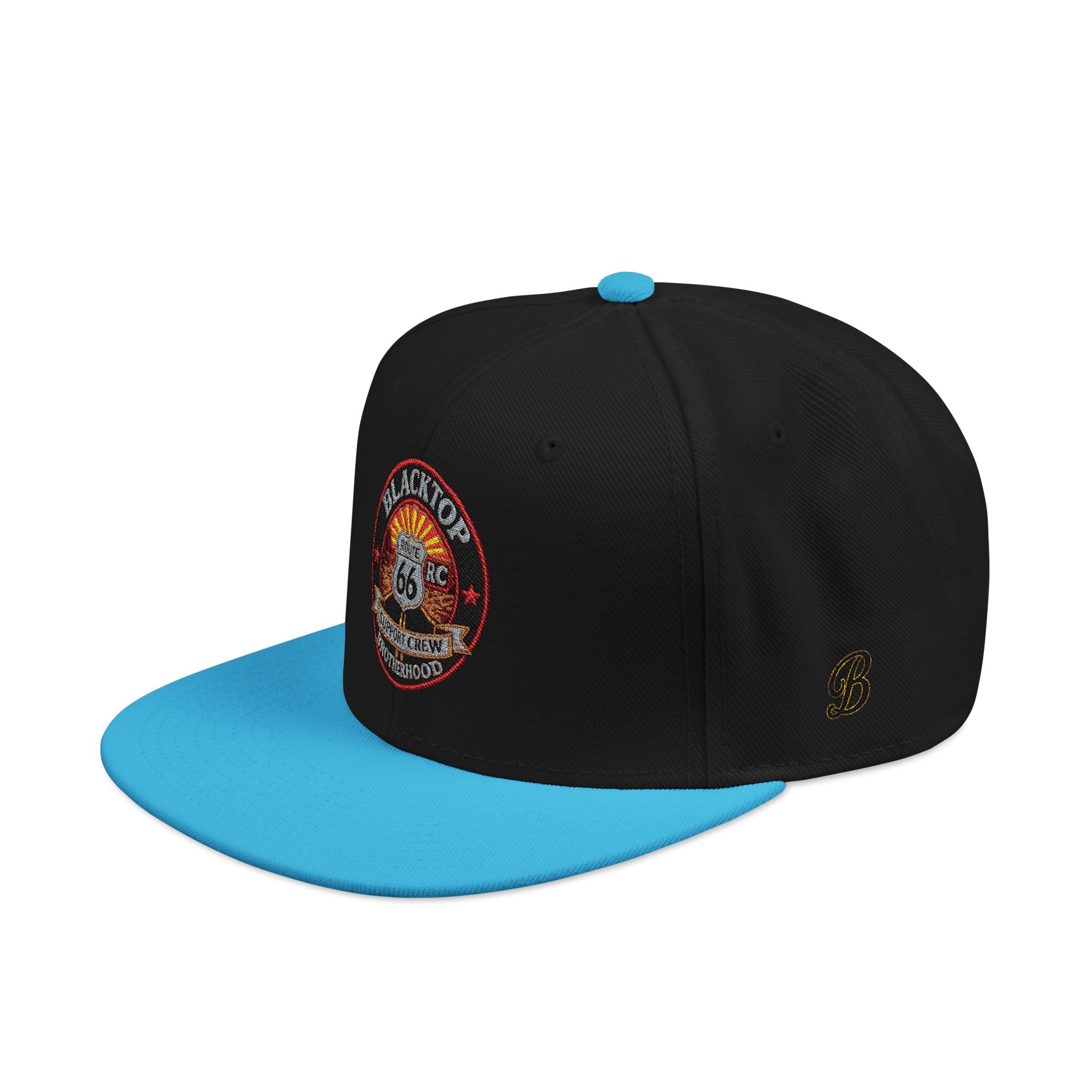 Embroidered Snapback Hat — Patriotic American Flag & Vintage Patch Design