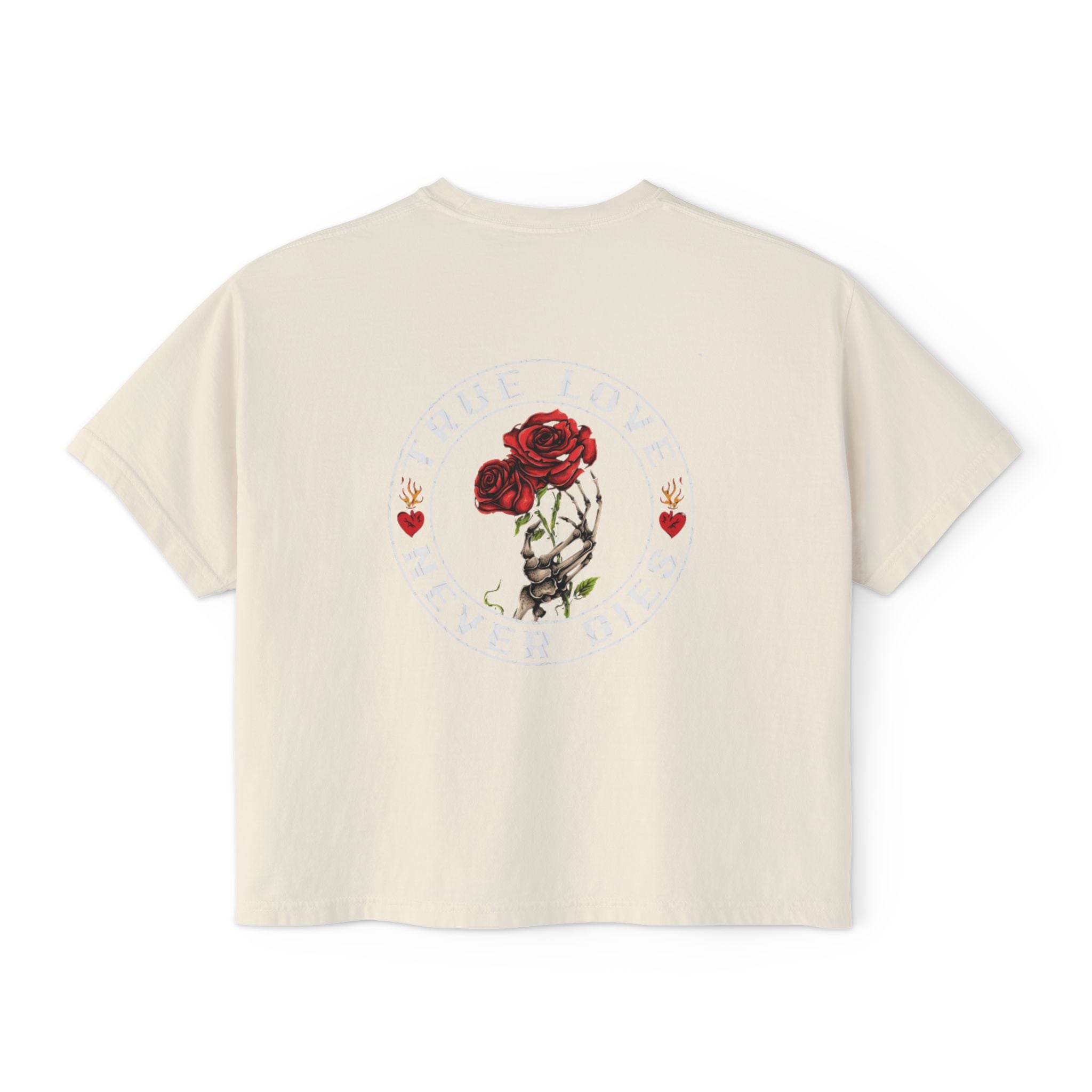 Roses are Red women's crop tee with B rose graphic, Blacktop Society streetwear, view 12