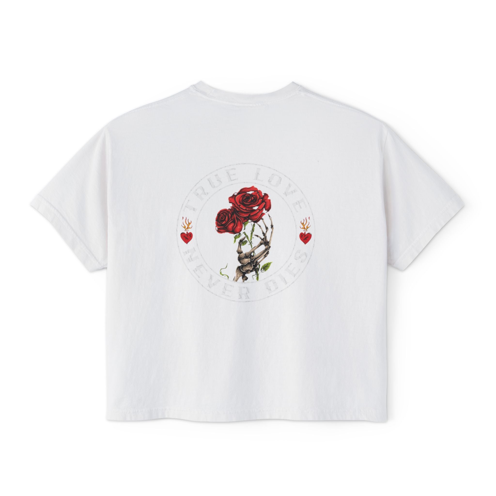 Roses are Red women's crop tee with B rose graphic, Blacktop Society streetwear, view 9