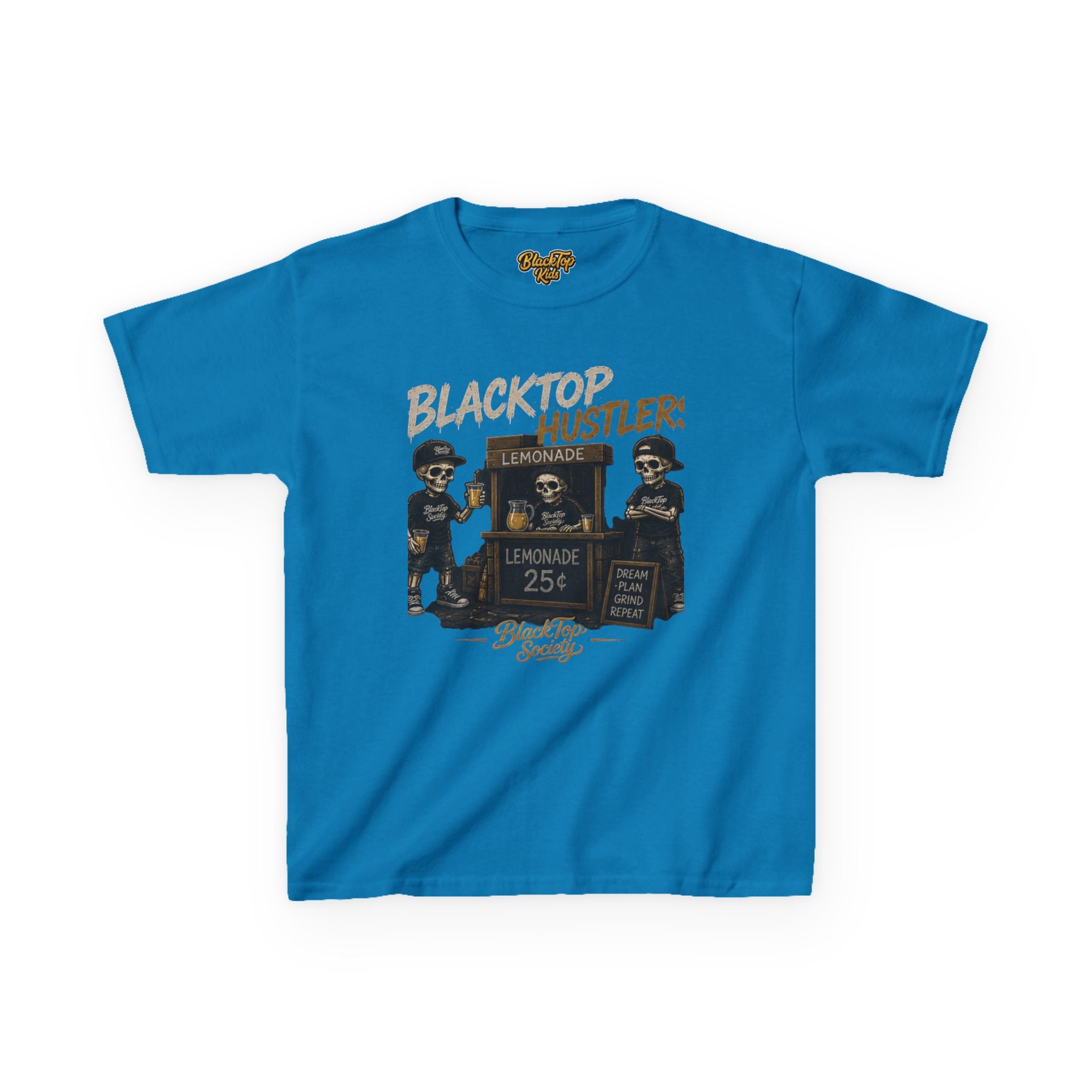 Blacktop Hustler lemonade stand graphic kids tee — Blacktop Society