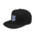 Blue Vibes embroidered snapback hat, black with cyan visor, Blacktop Society, view 3
