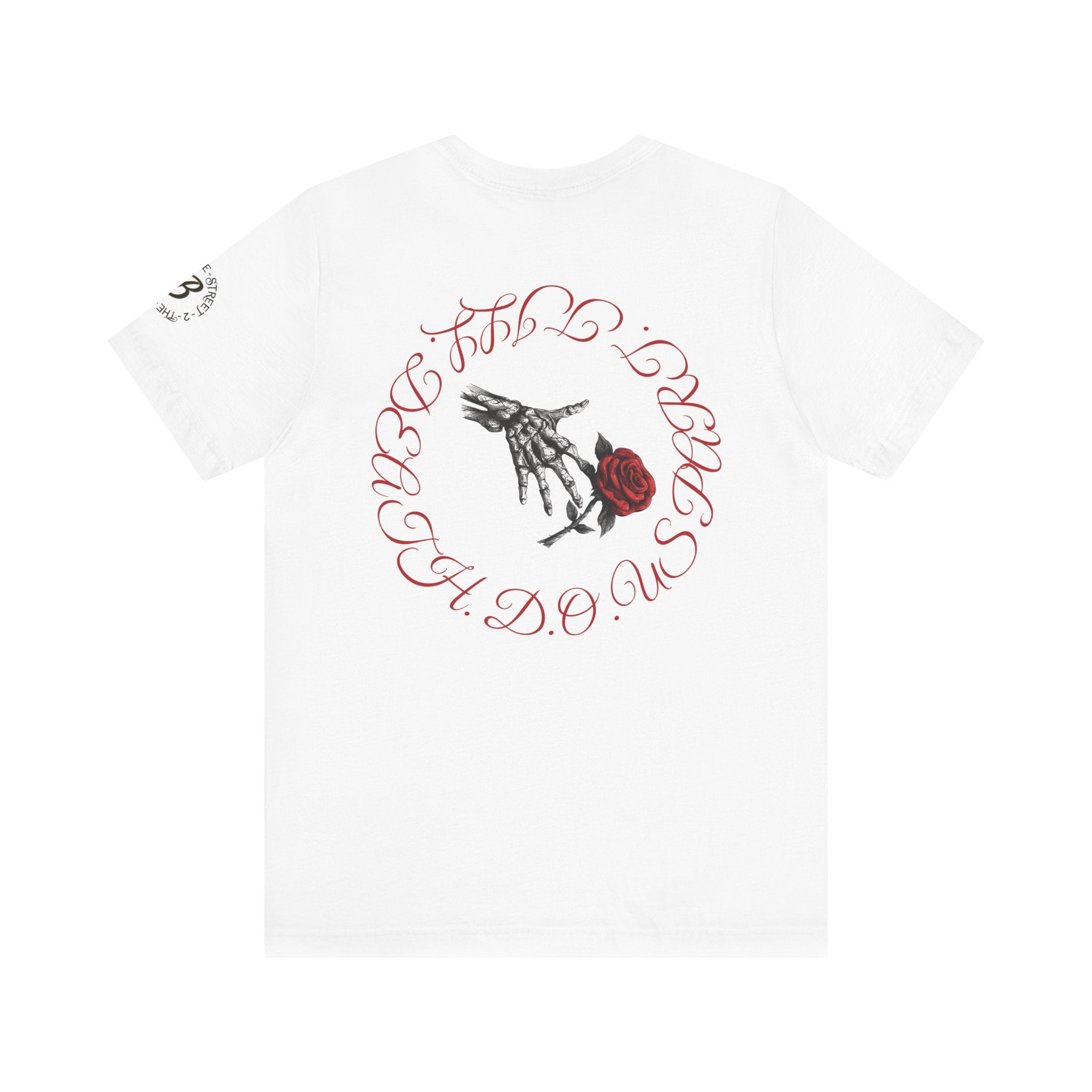 Love Never Dies skull and rose graphic tee, Blacktop Society, view 18