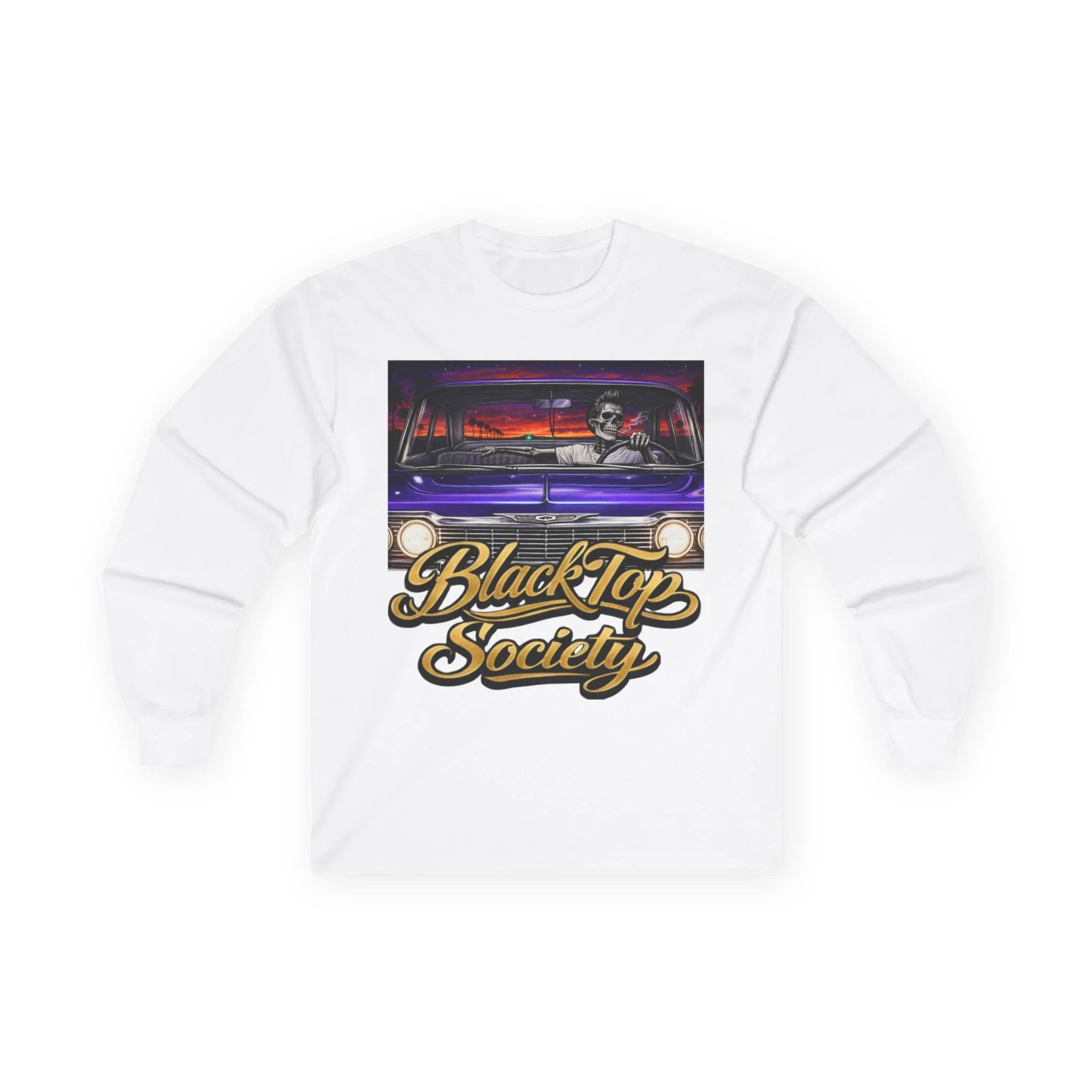 Lowrider Car Long Sleeve Tee – Retro Cruise Night Graphic
