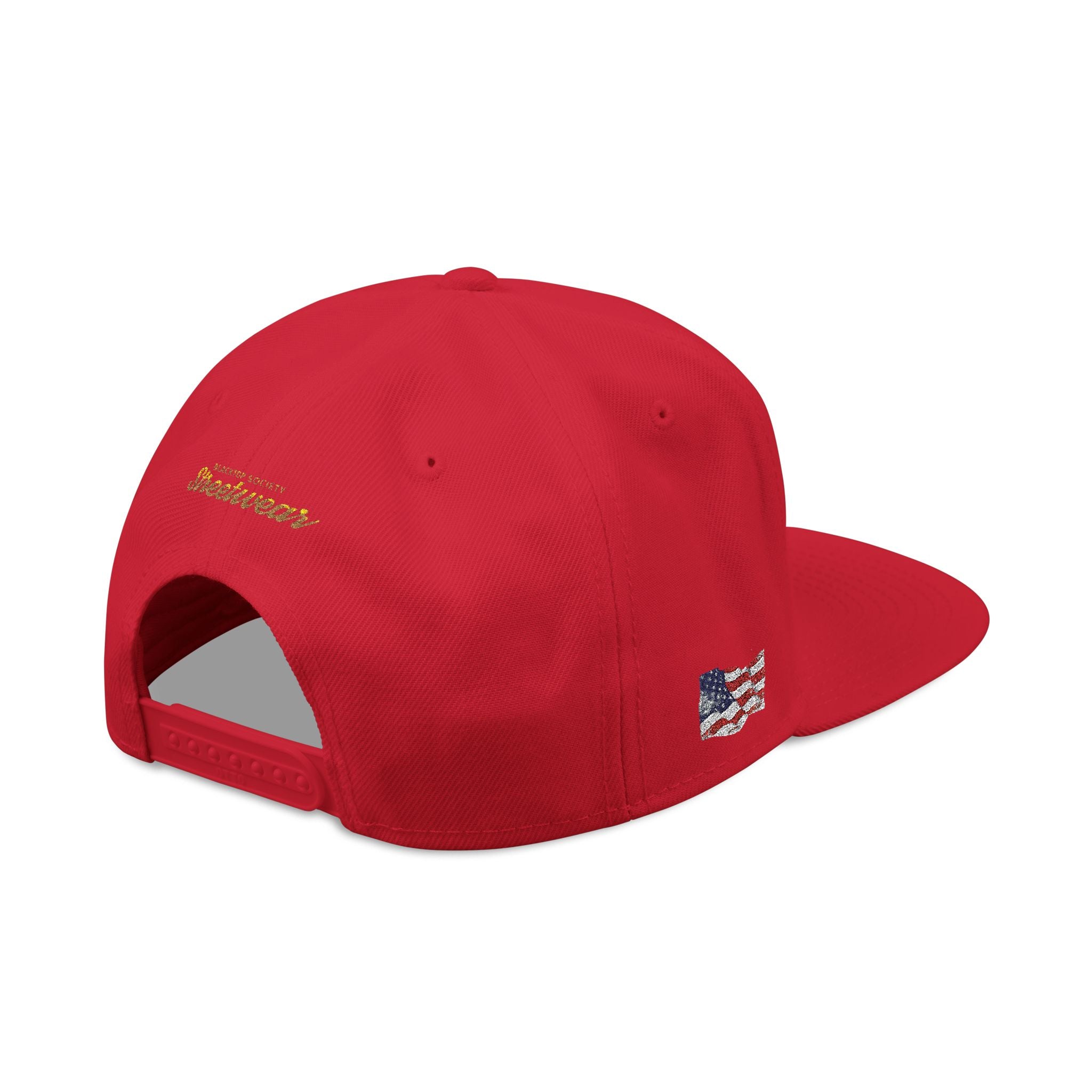 Embroidered Snapback Hat — Patriotic American Flag & Vintage Patch Design