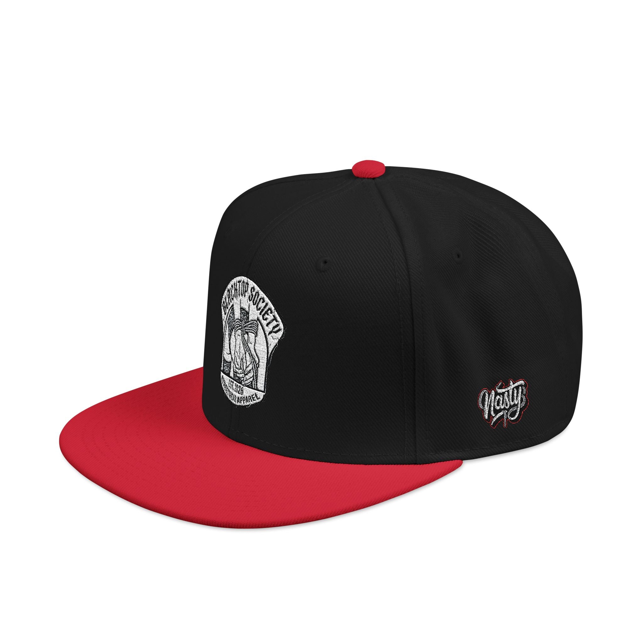 Embroidered Snapback Hat — Vintage Rebel Logo with USA Flag Patch