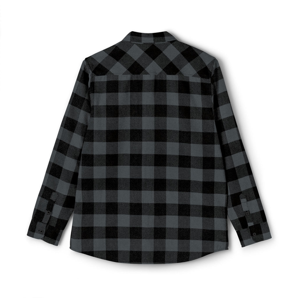 Blacktop Society plaid flannel shirt, retro moto club back graphic, view 13