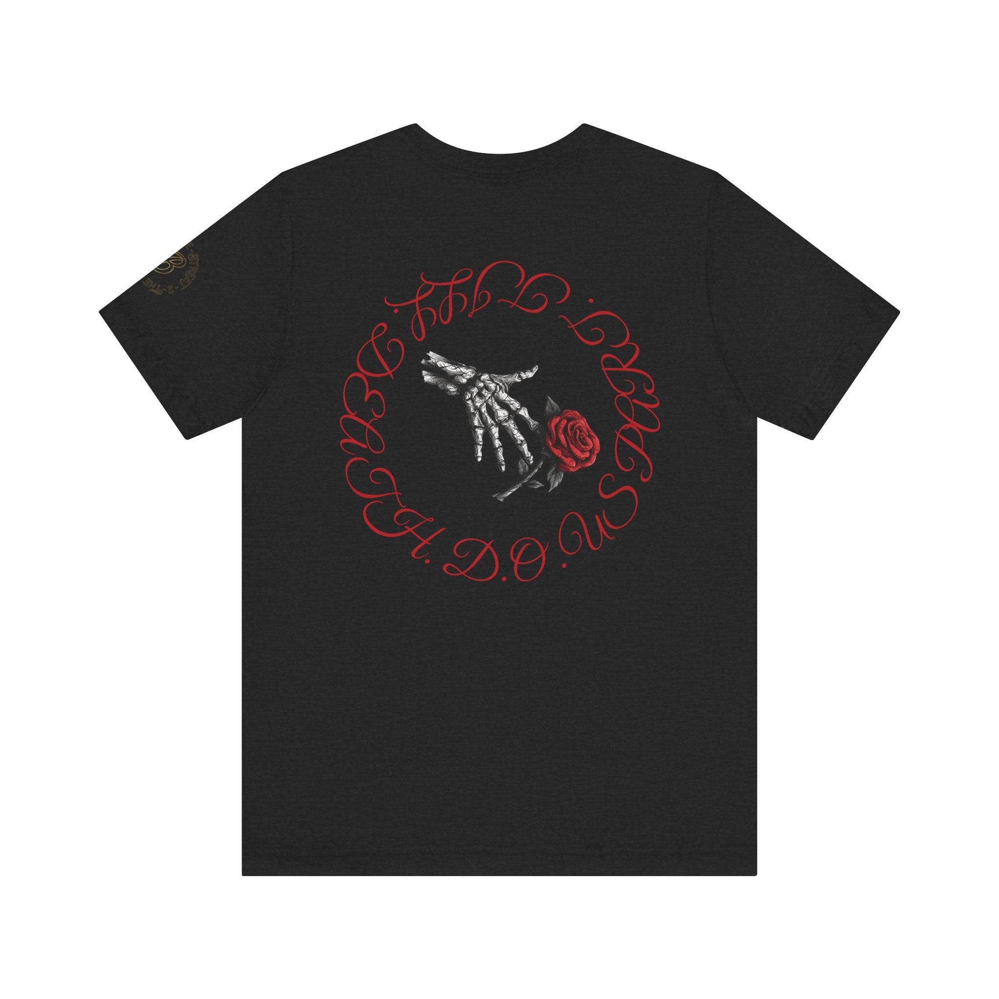 Love Never Dies skull and rose graphic tee, Blacktop Society, view 9