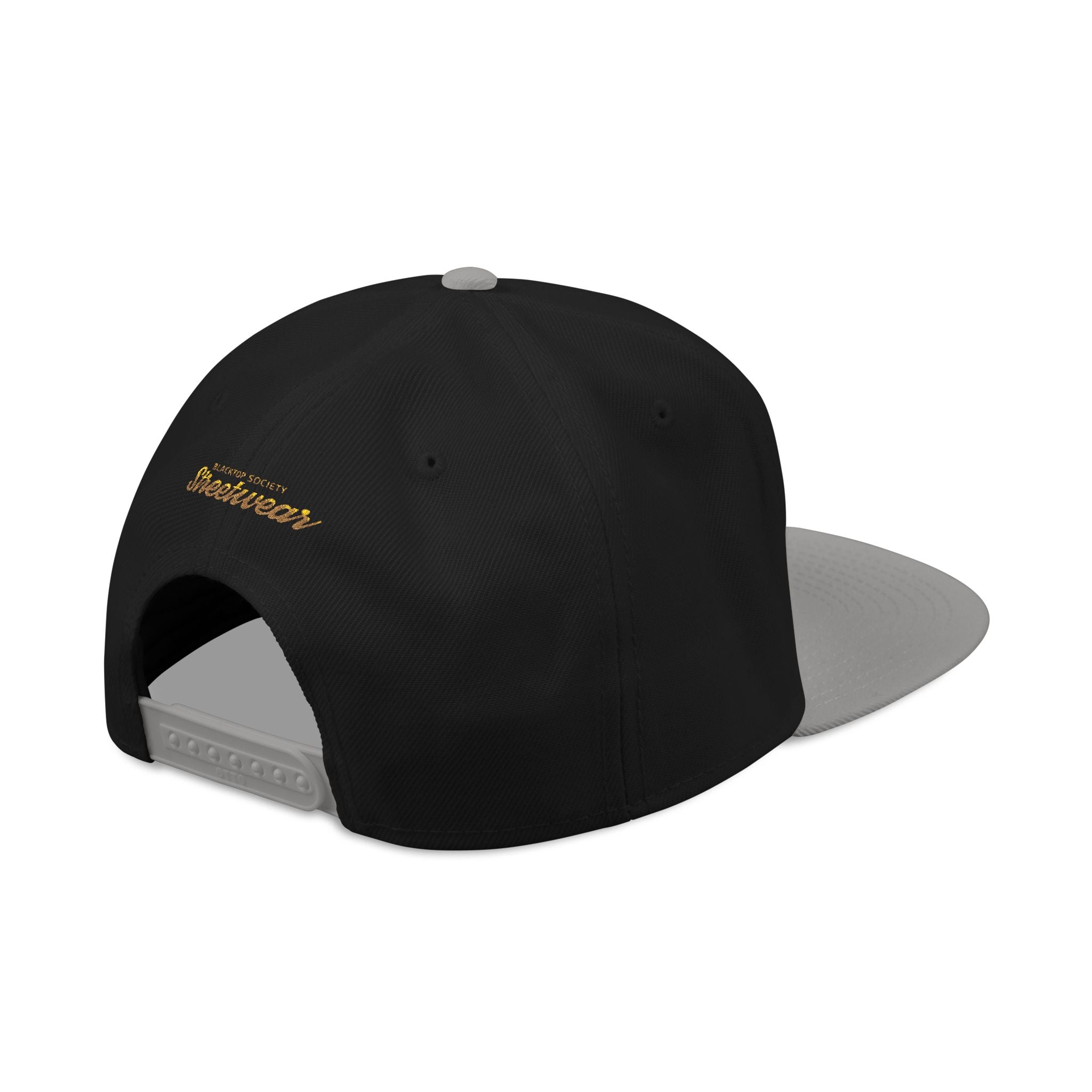 Embroidered Snapback Hat — Vintage Rebel Logo with USA Flag Patch