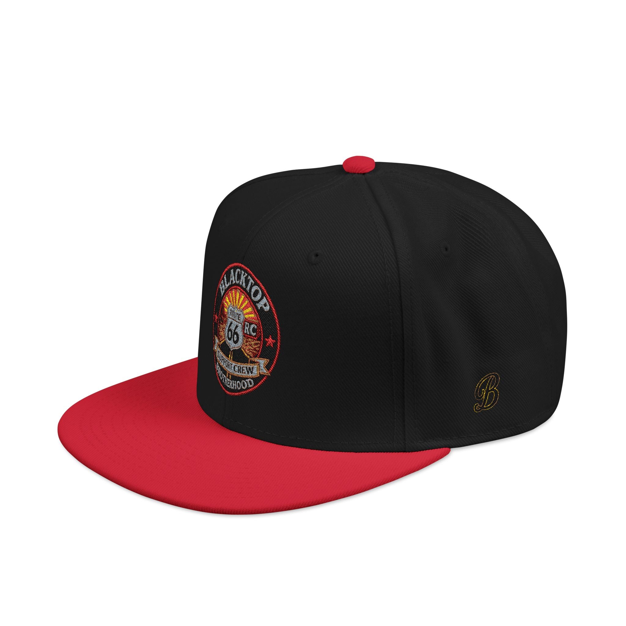 Embroidered Snapback Hat — Patriotic American Flag & Vintage Patch Design