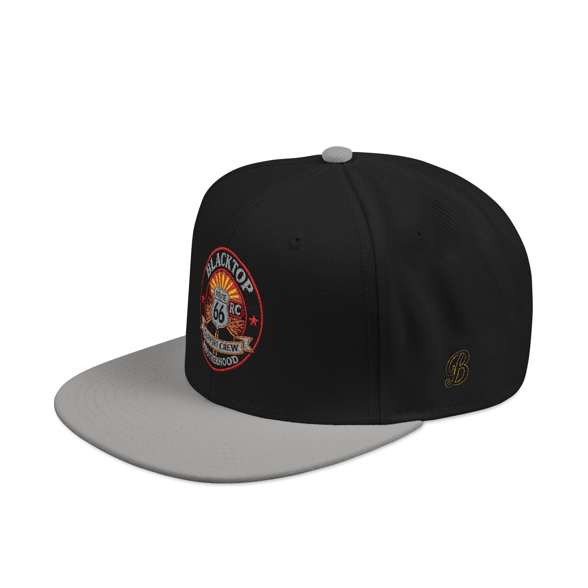 Embroidered Snapback Hat — Patriotic American Flag & Vintage Patch Design