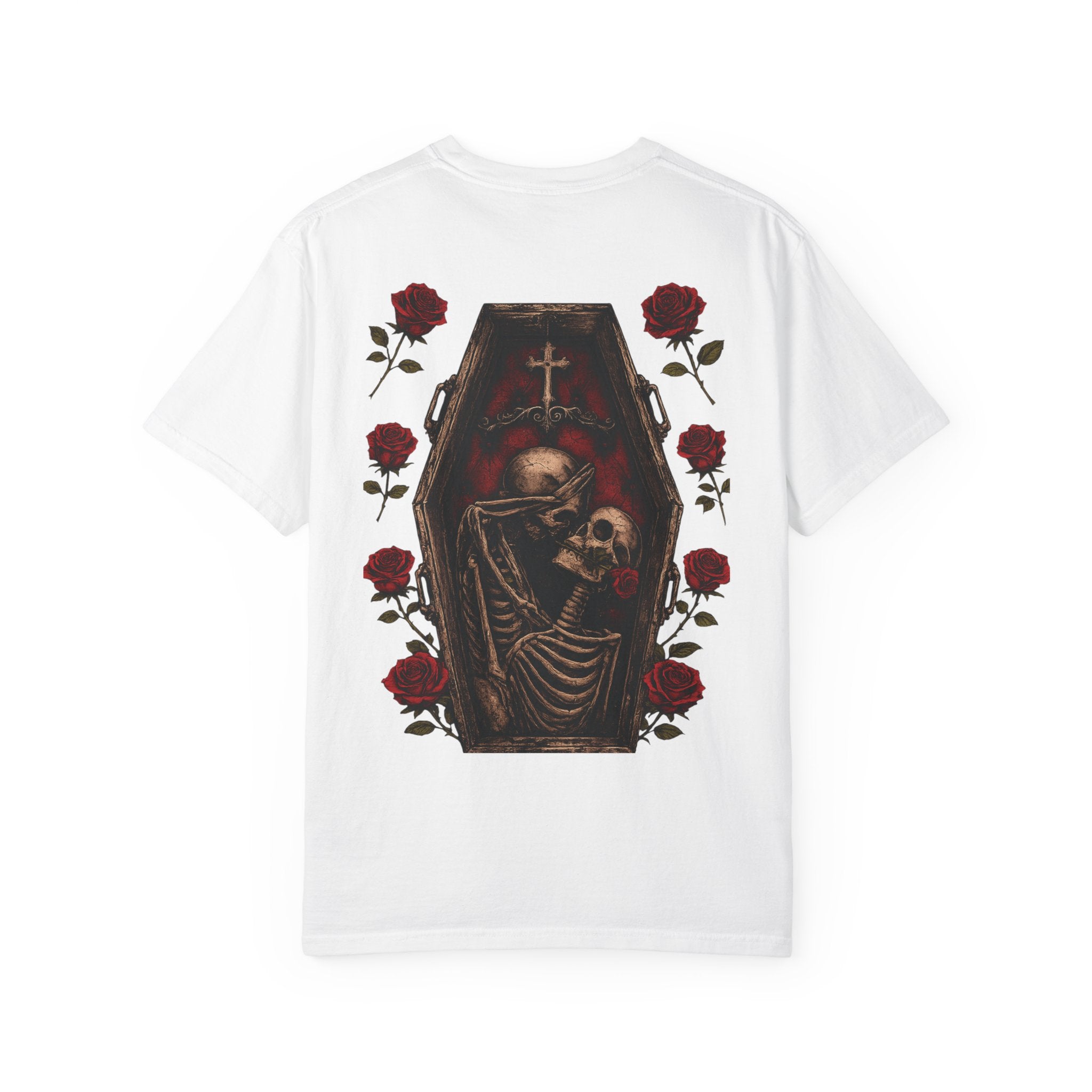 Skeleton Kiss T-Shirt — Romantic Gothic Skull Art Tee