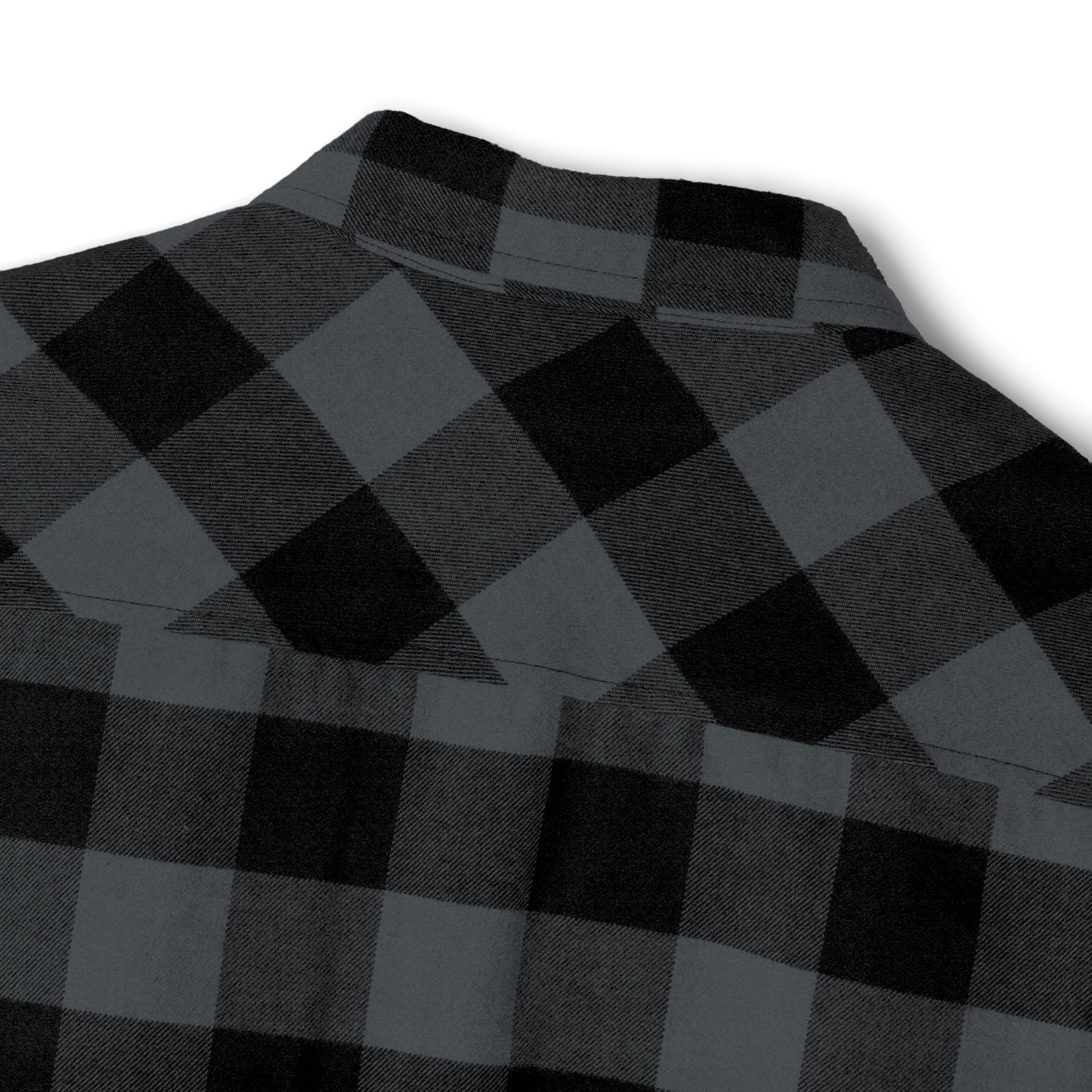 Blacktop Society plaid flannel shirt, retro moto club back graphic, view 14