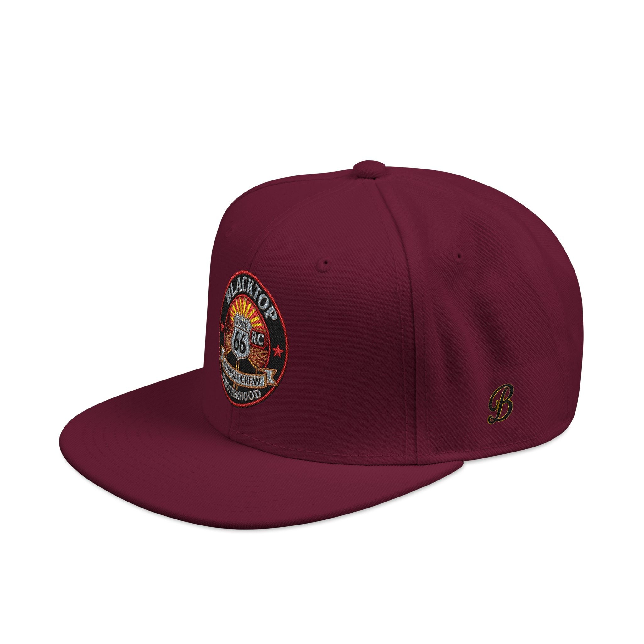 Embroidered Snapback Hat — Patriotic American Flag & Vintage Patch Design