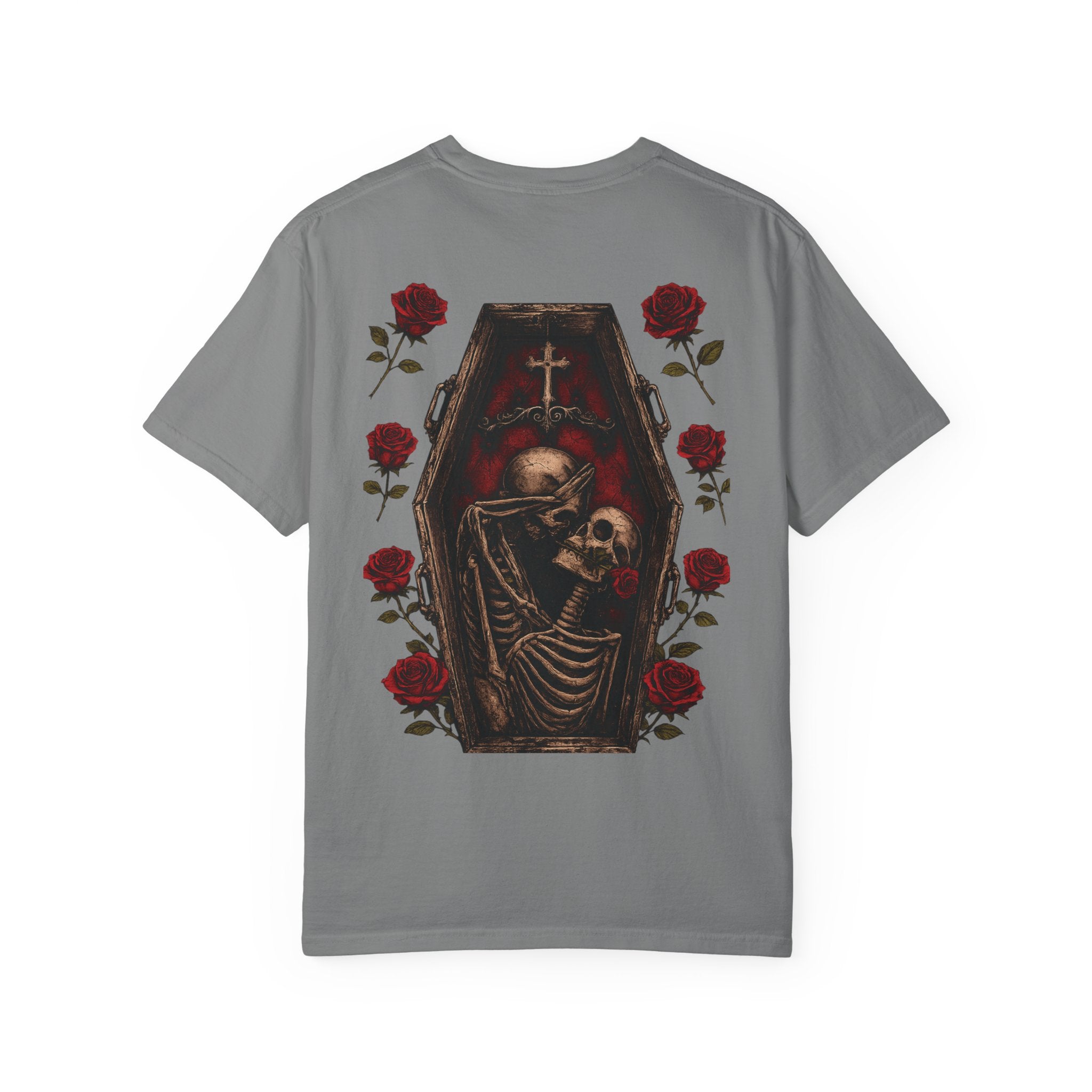 Skeleton Kiss T-Shirt — Romantic Gothic Skull Art Tee
