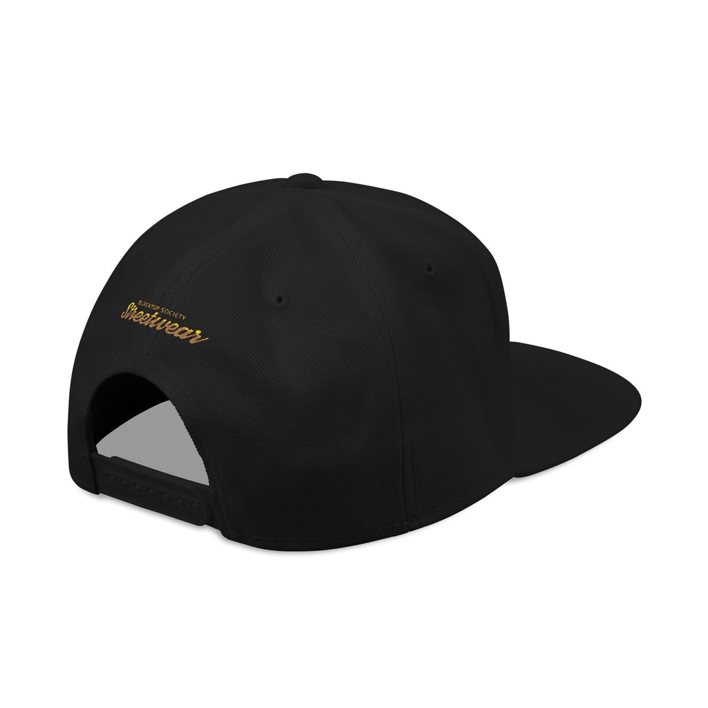 Embroidered Snapback Hat — Vintage Rebel Logo with USA Flag Patch
