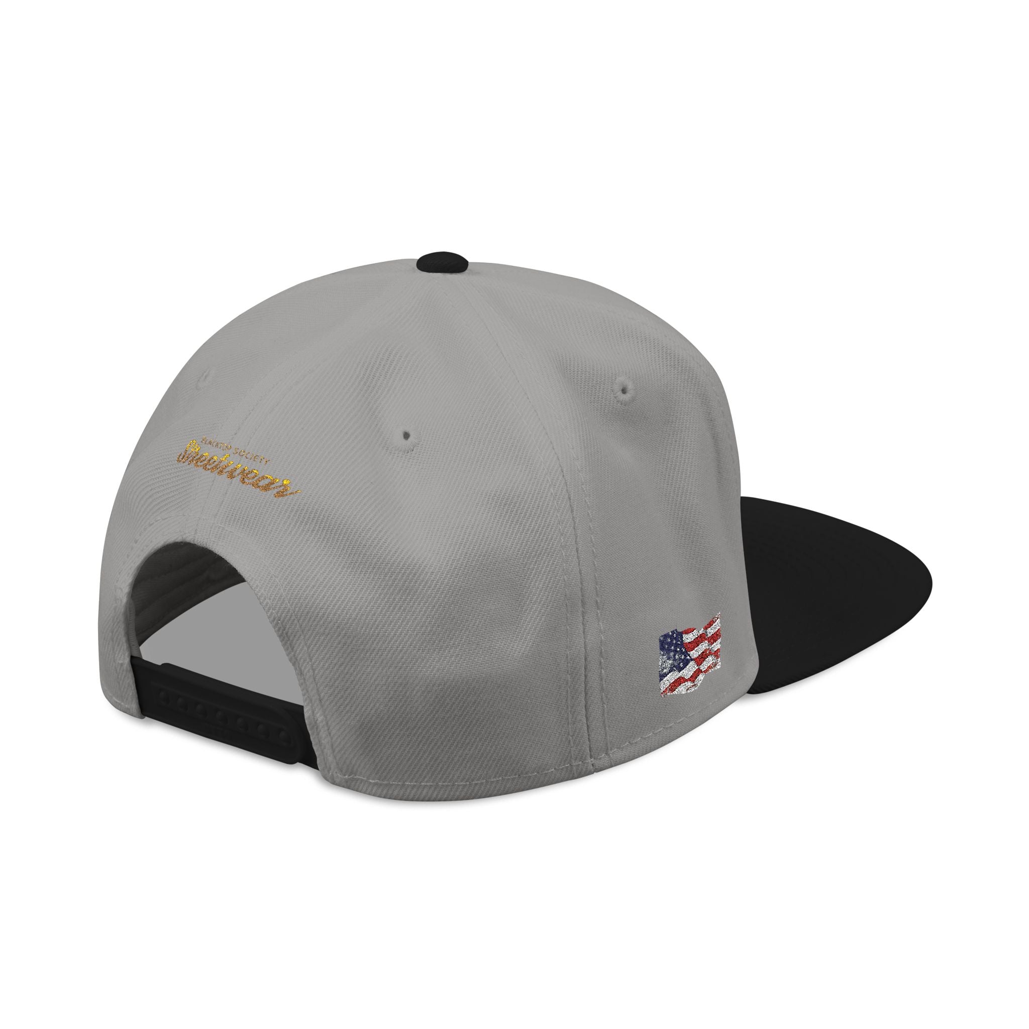 Embroidered Snapback Hat — Patriotic American Flag & Vintage Patch Design