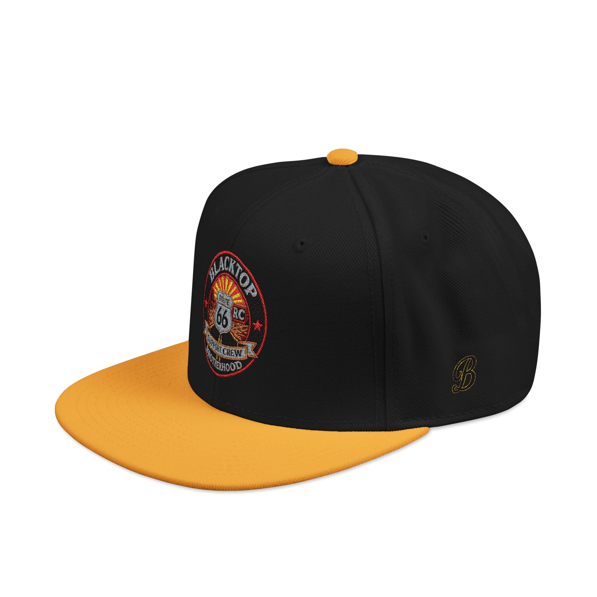 Embroidered Snapback Hat — Patriotic American Flag & Vintage Patch Design