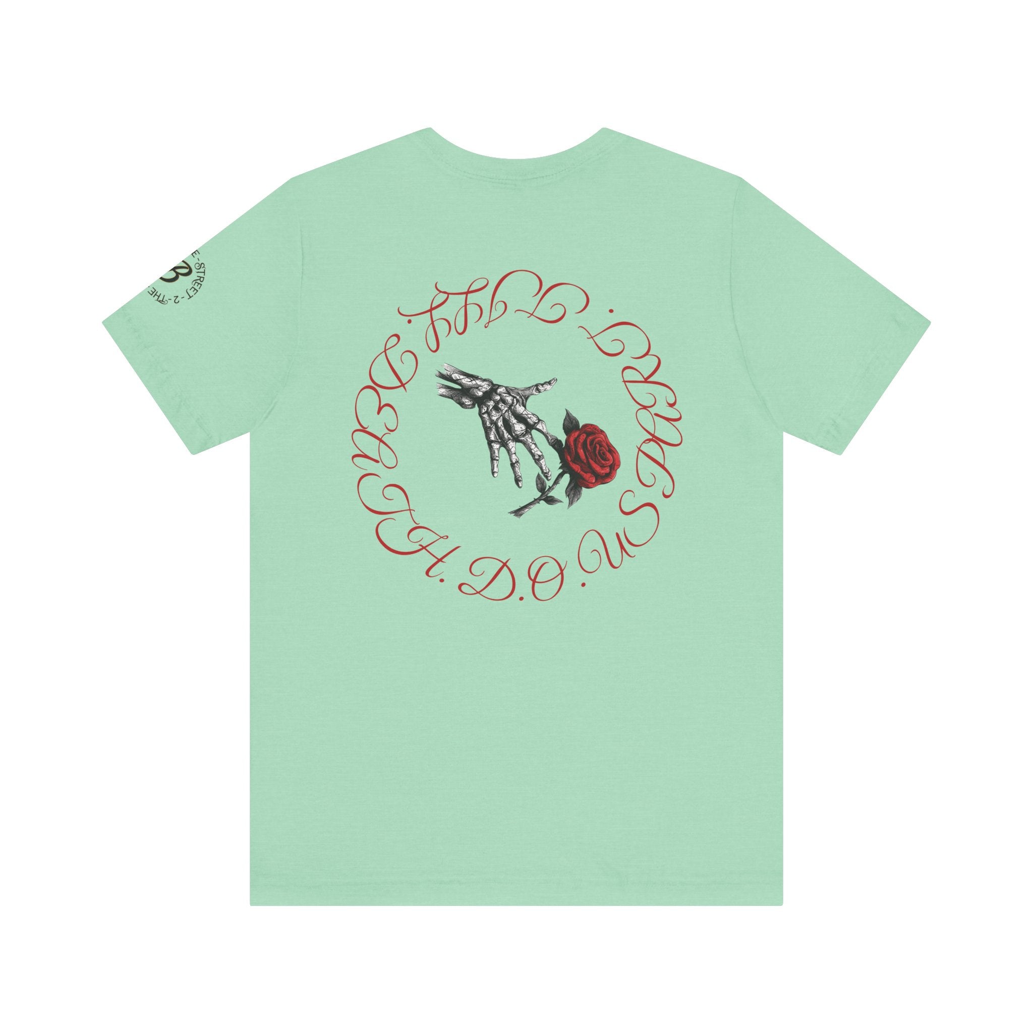 Love Never Dies skull and rose graphic tee, Blacktop Society, view 30