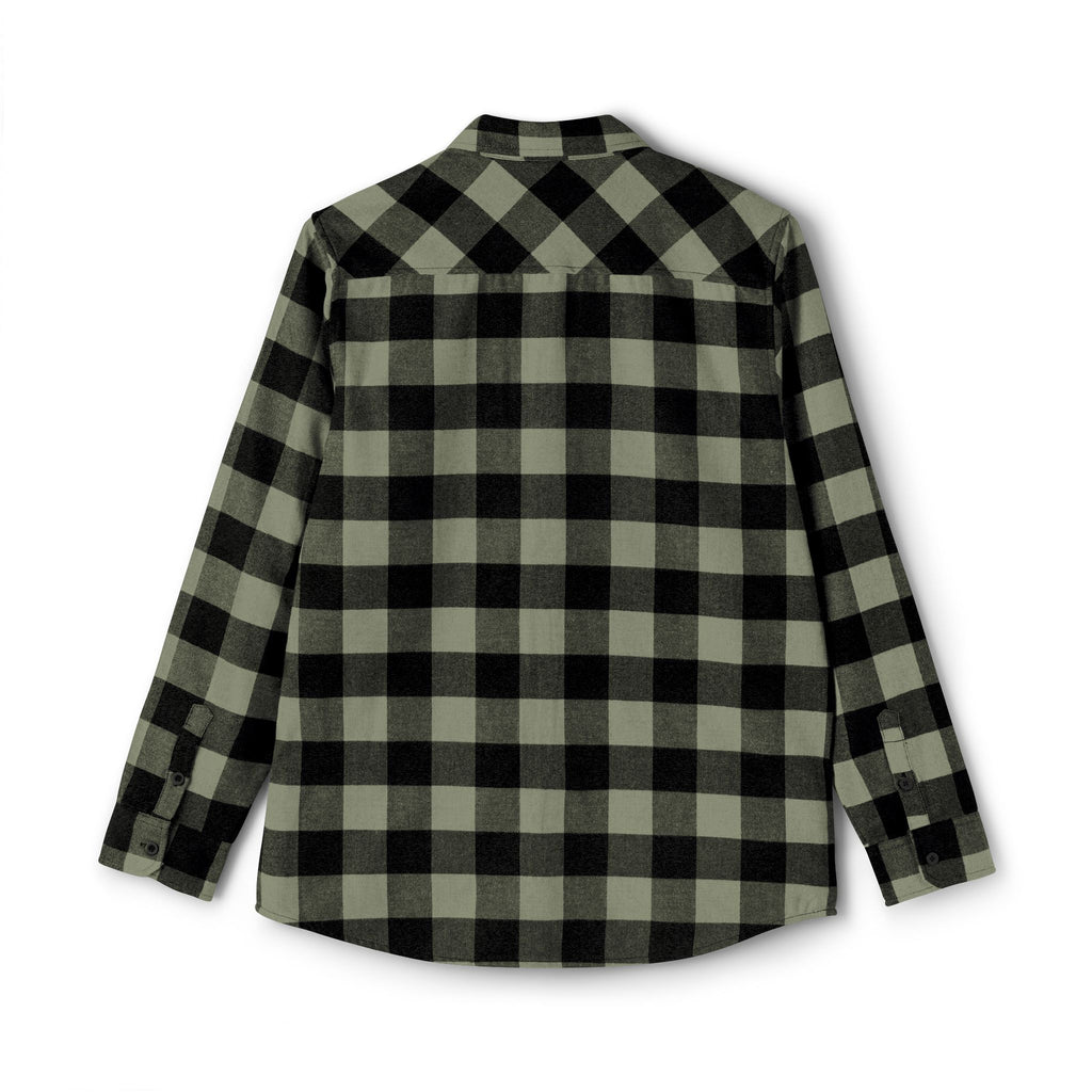 Blacktop Society plaid flannel shirt, retro moto club back graphic, view 8