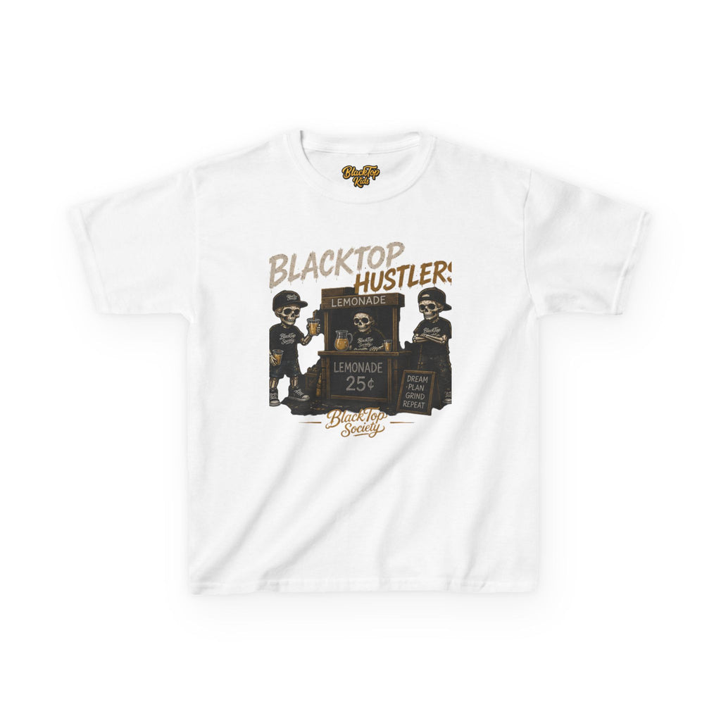 Blacktop Hustler lemonade stand graphic kids tee — Blacktop Society