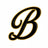 Black cursive letter 'B' with mustard gold trim over a transparent background

