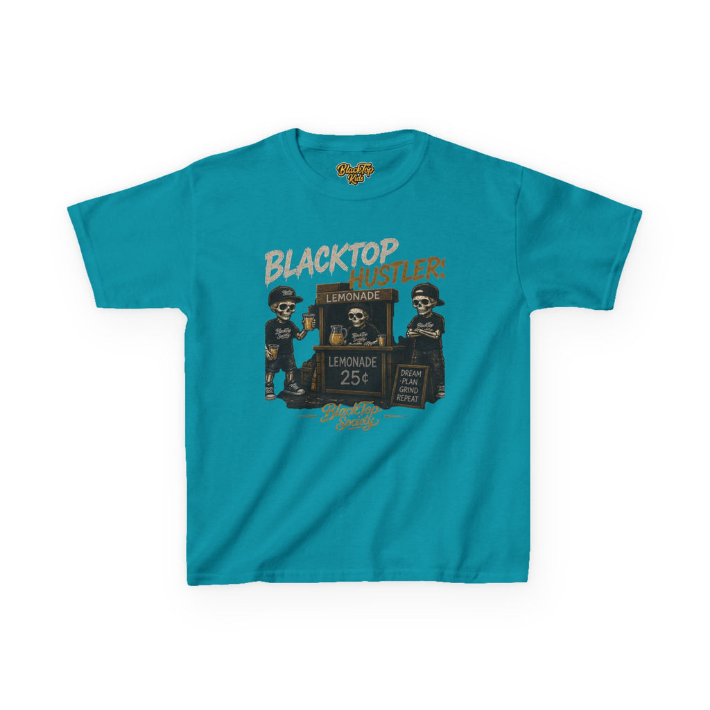Blacktop Hustler lemonade stand graphic kids tee — Blacktop Society
