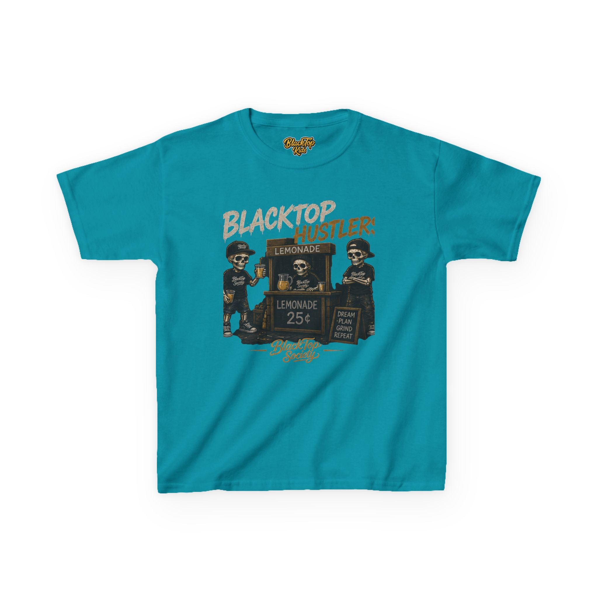 Blacktop Hustler lemonade stand graphic kids tee — Blacktop Society