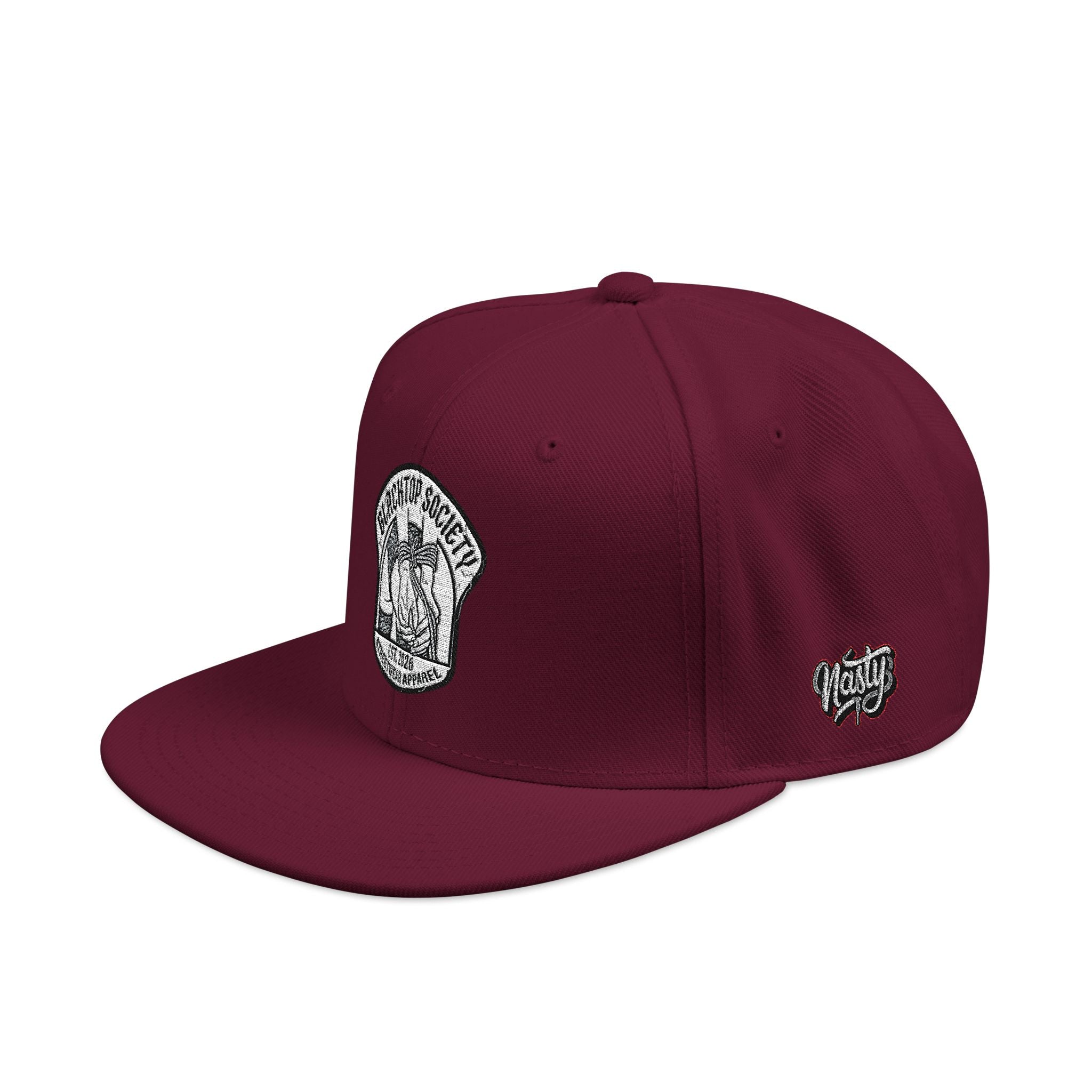 Embroidered Snapback Hat — Vintage Rebel Logo with USA Flag Patch