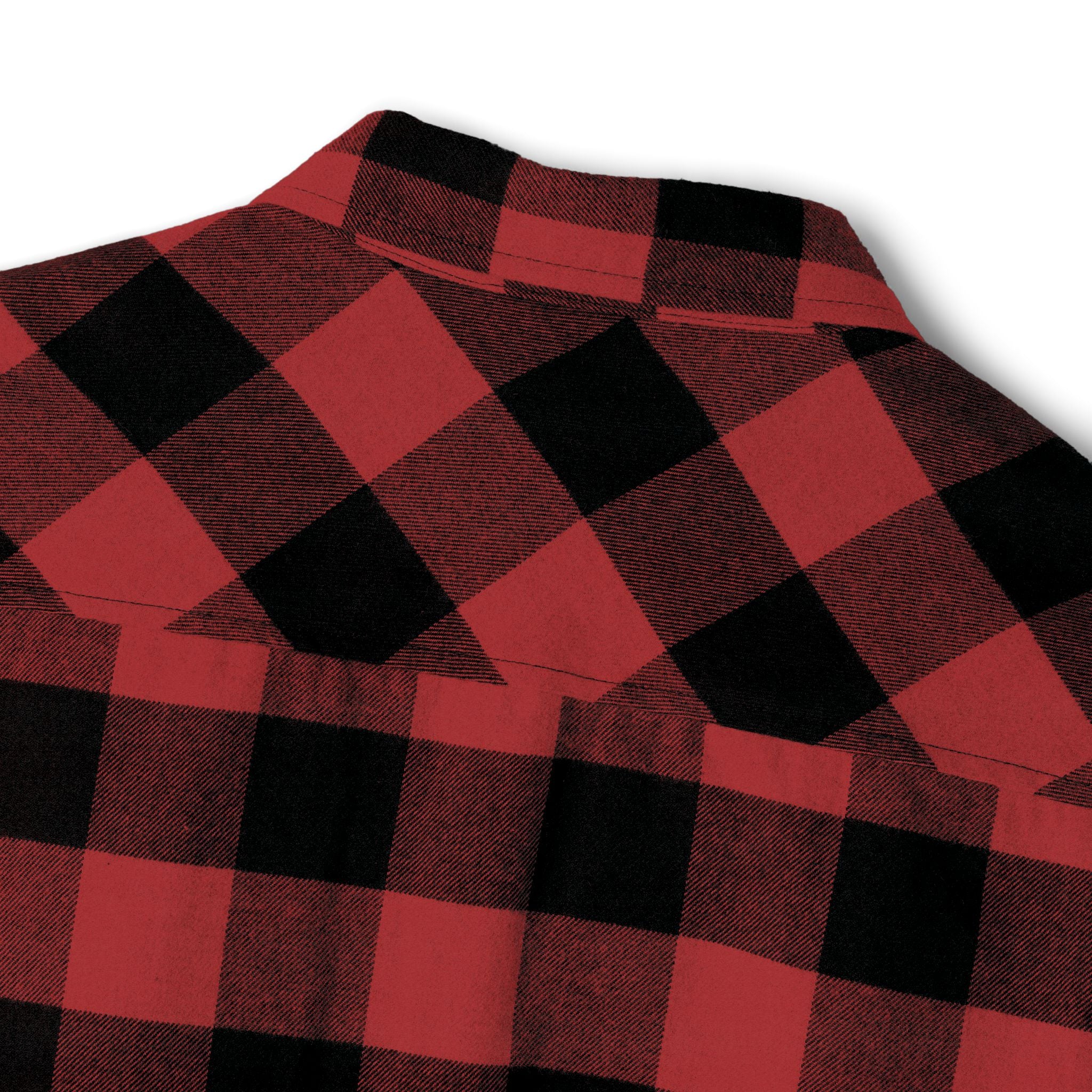 Blacktop Society plaid flannel shirt, retro moto club back graphic, view 7