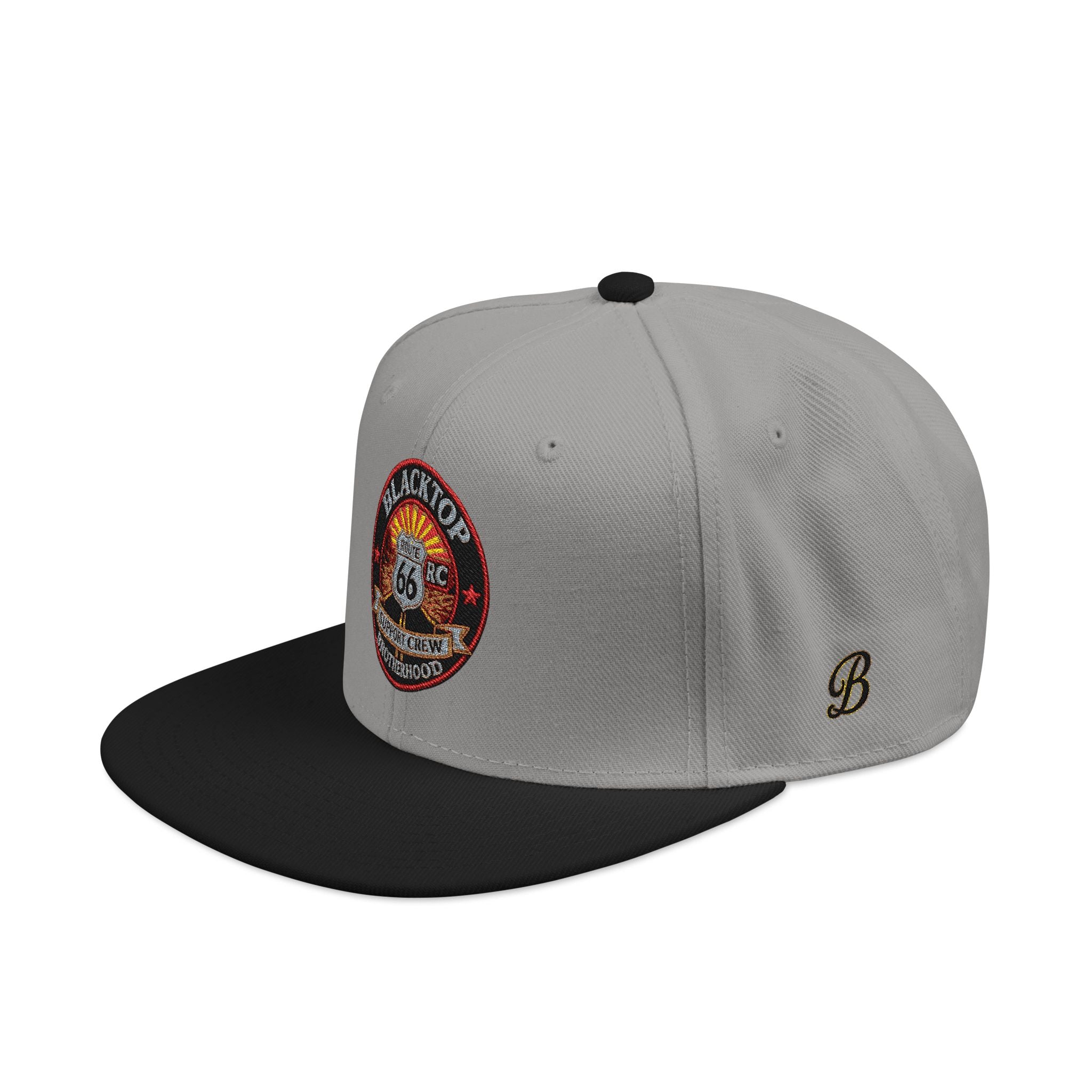 Embroidered Snapback Hat — Patriotic American Flag & Vintage Patch Design