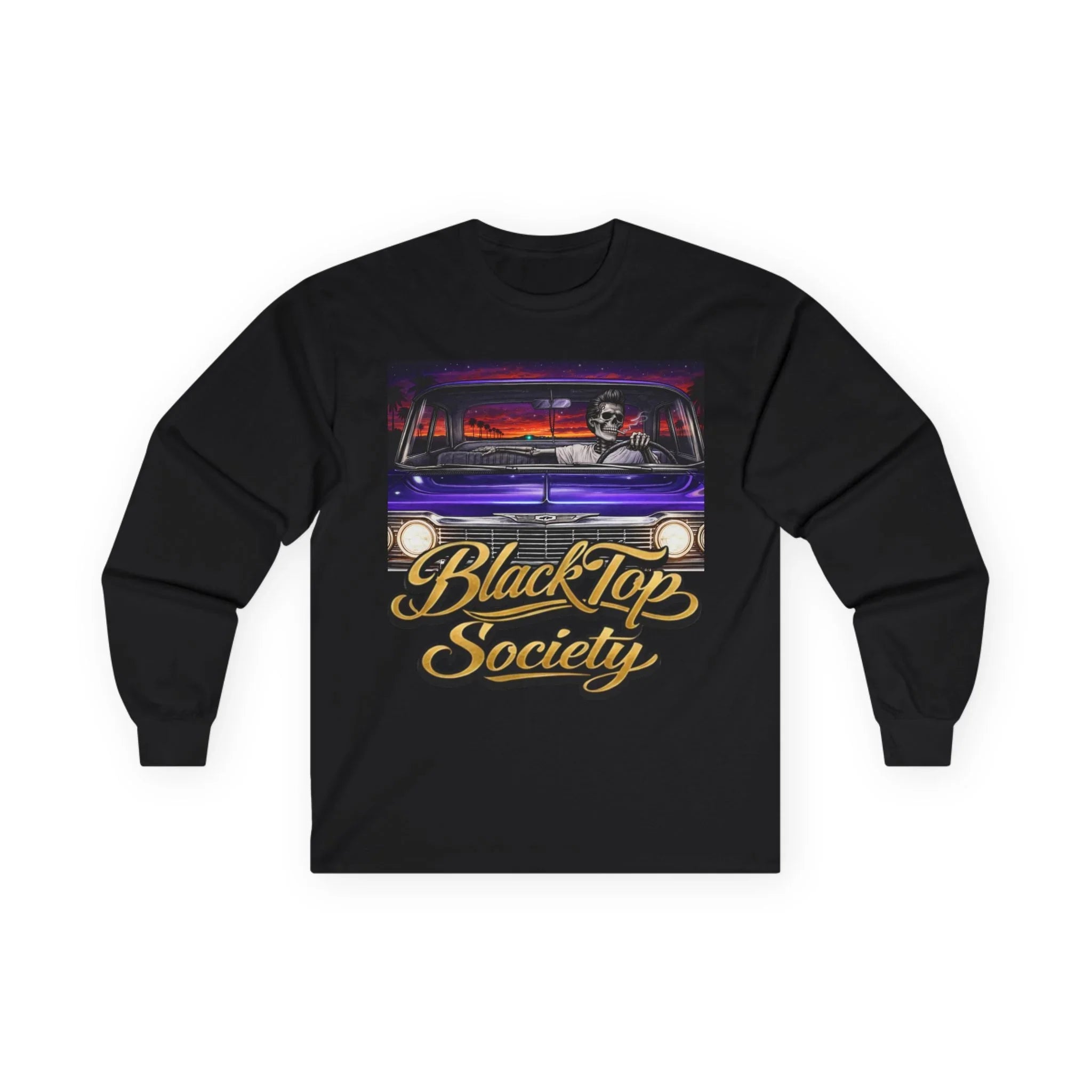 Lowrider Car Long Sleeve Tee – Retro Cruise Night Graphic