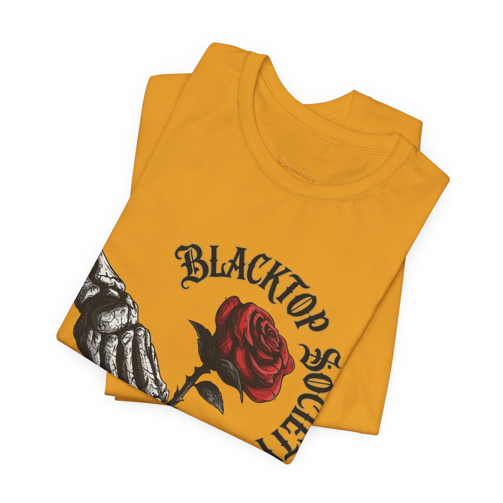 Love Never Dies skull and rose graphic tee, Blacktop Society, view 21