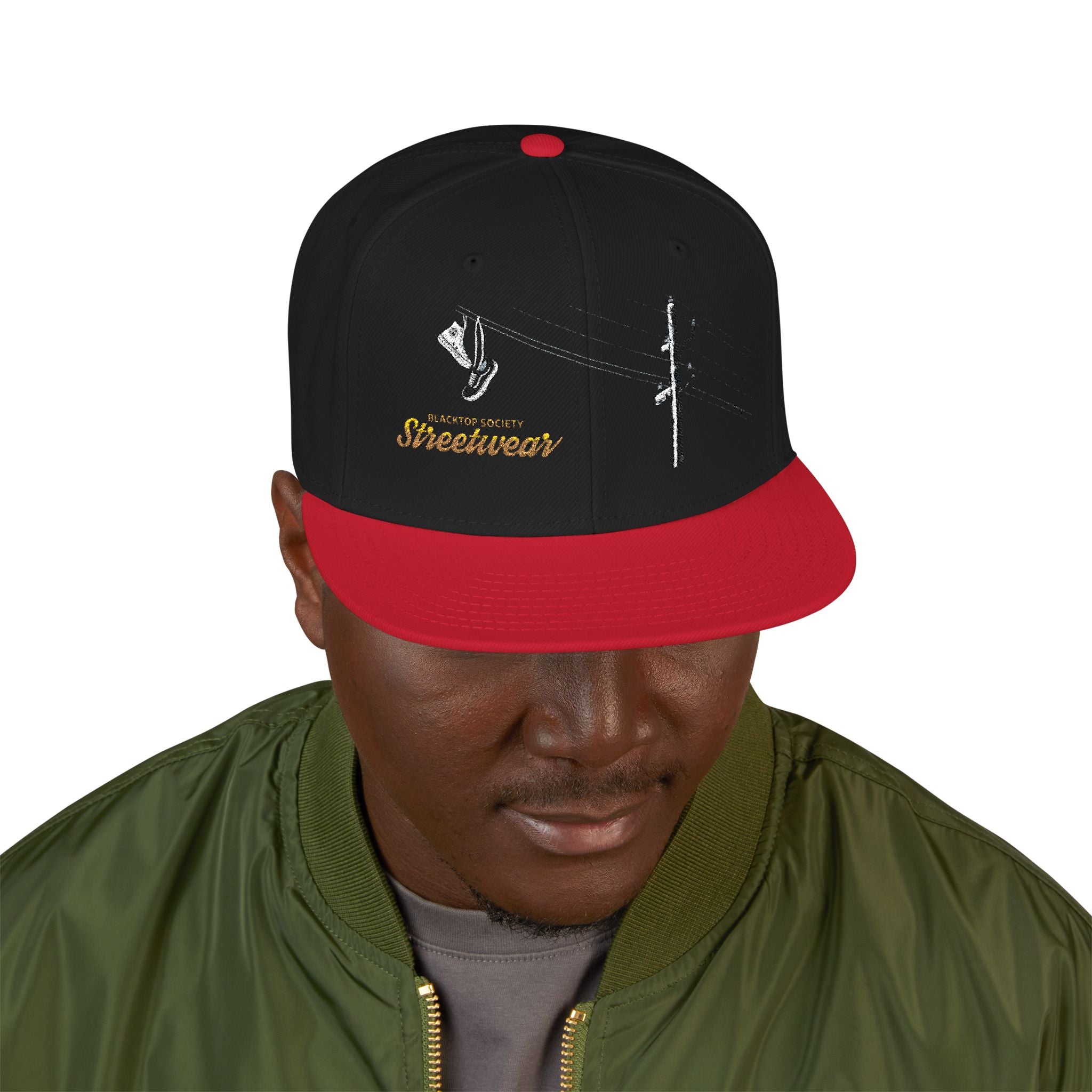 Embroidered American Flag Snapback Hat — Rose & Skull Streetwear Cap