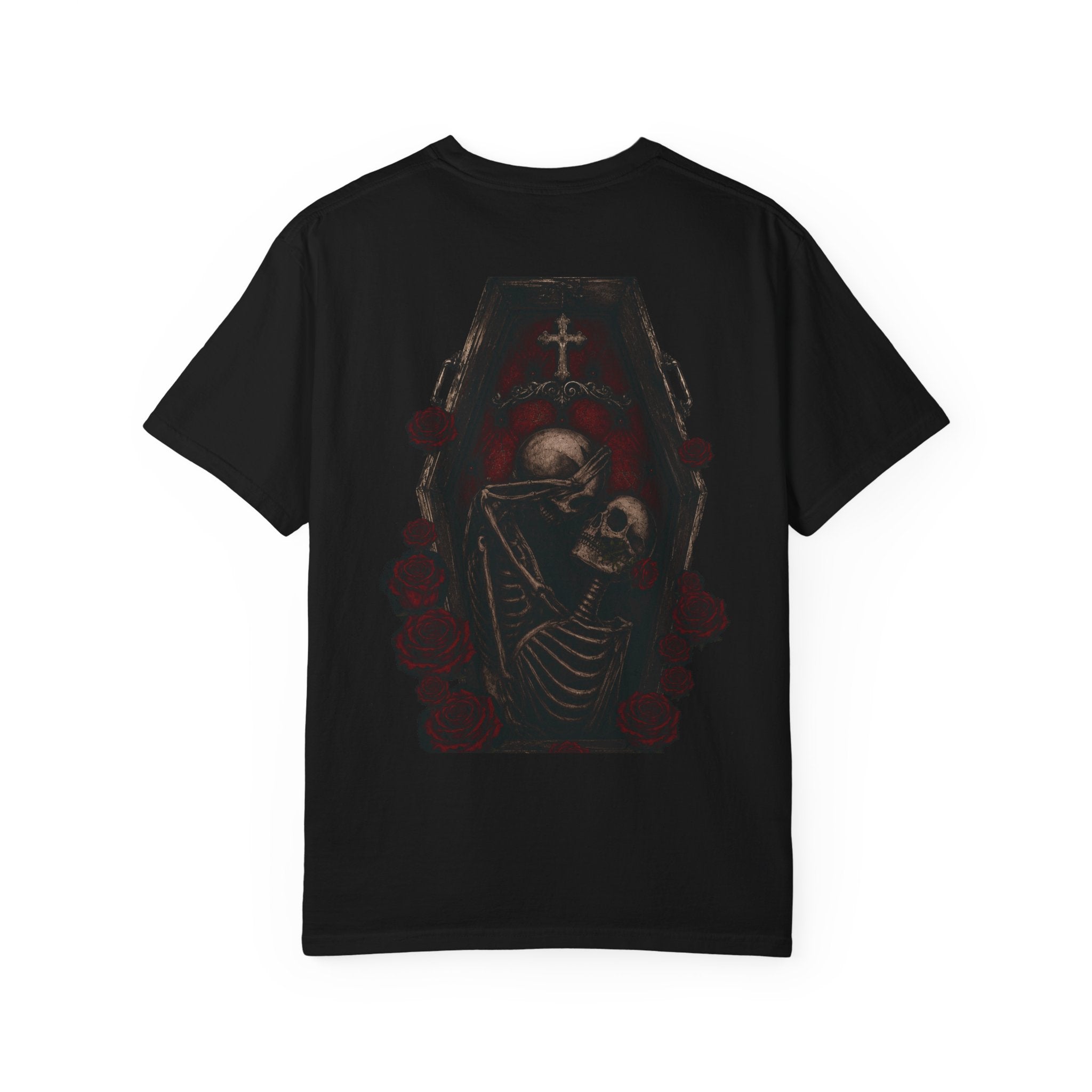 Skeleton Kiss T-Shirt — Romantic Gothic Skull Art Tee
