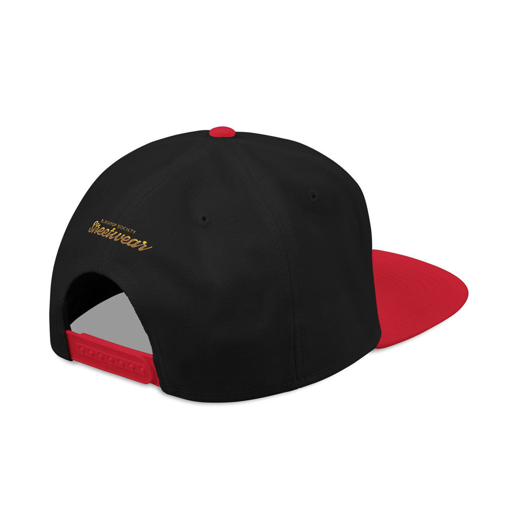 Embroidered Snapback Hat — Vintage Rebel Logo with USA Flag Patch