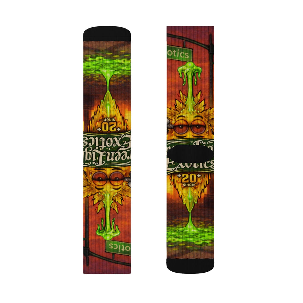 Psychedelic Game Card Sublimation Socks — Colorful Retro Casino Art Crew Socks