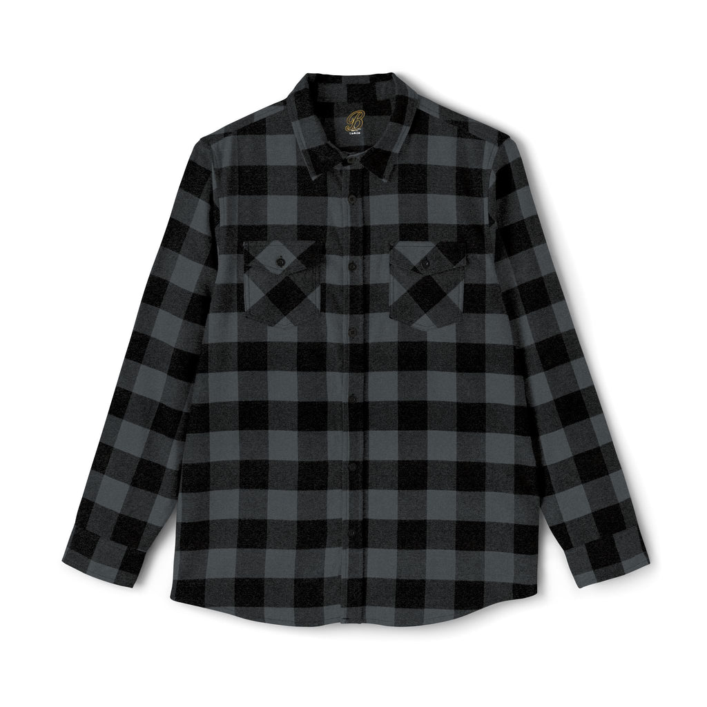 Blacktop Society plaid flannel shirt, retro moto club back graphic, view 4