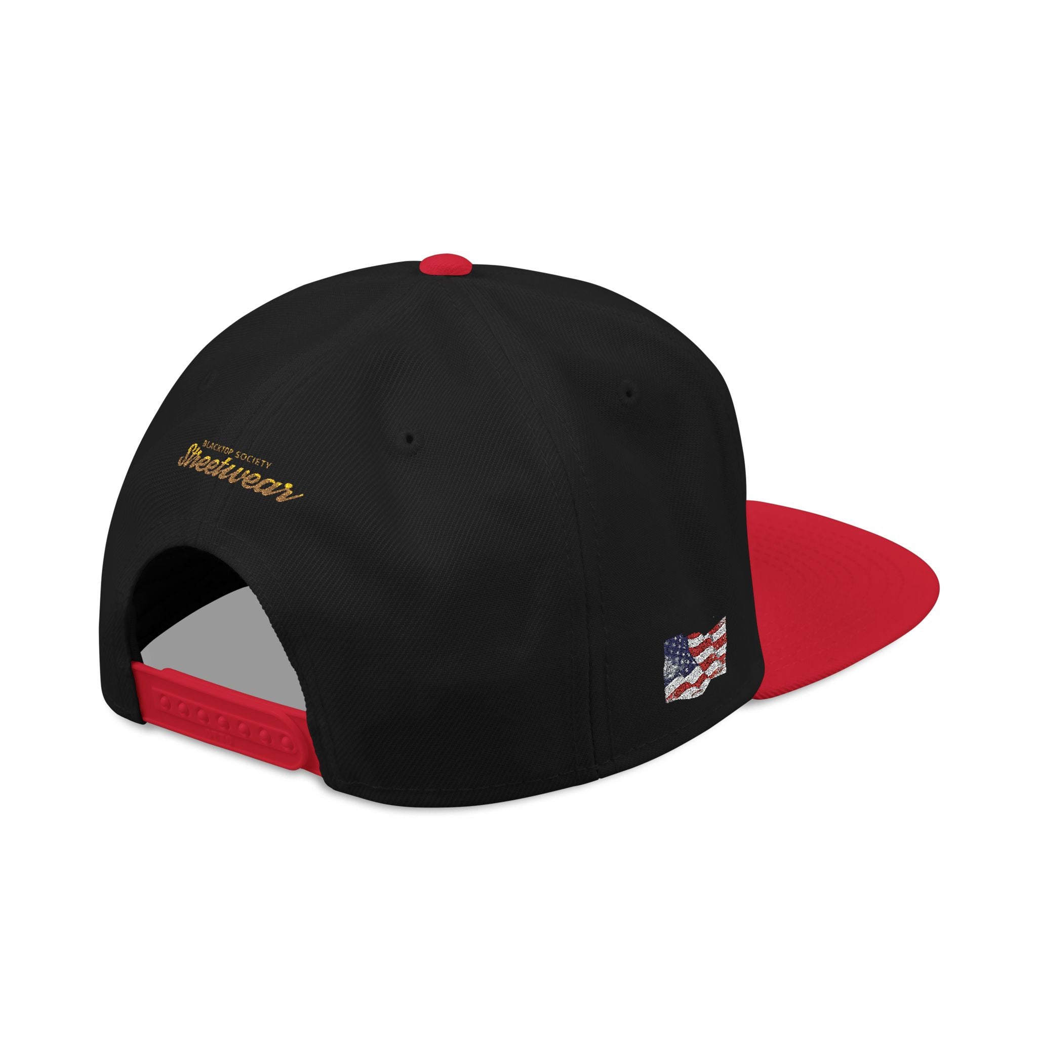 Embroidered Snapback Hat — Patriotic American Flag & Vintage Patch Design