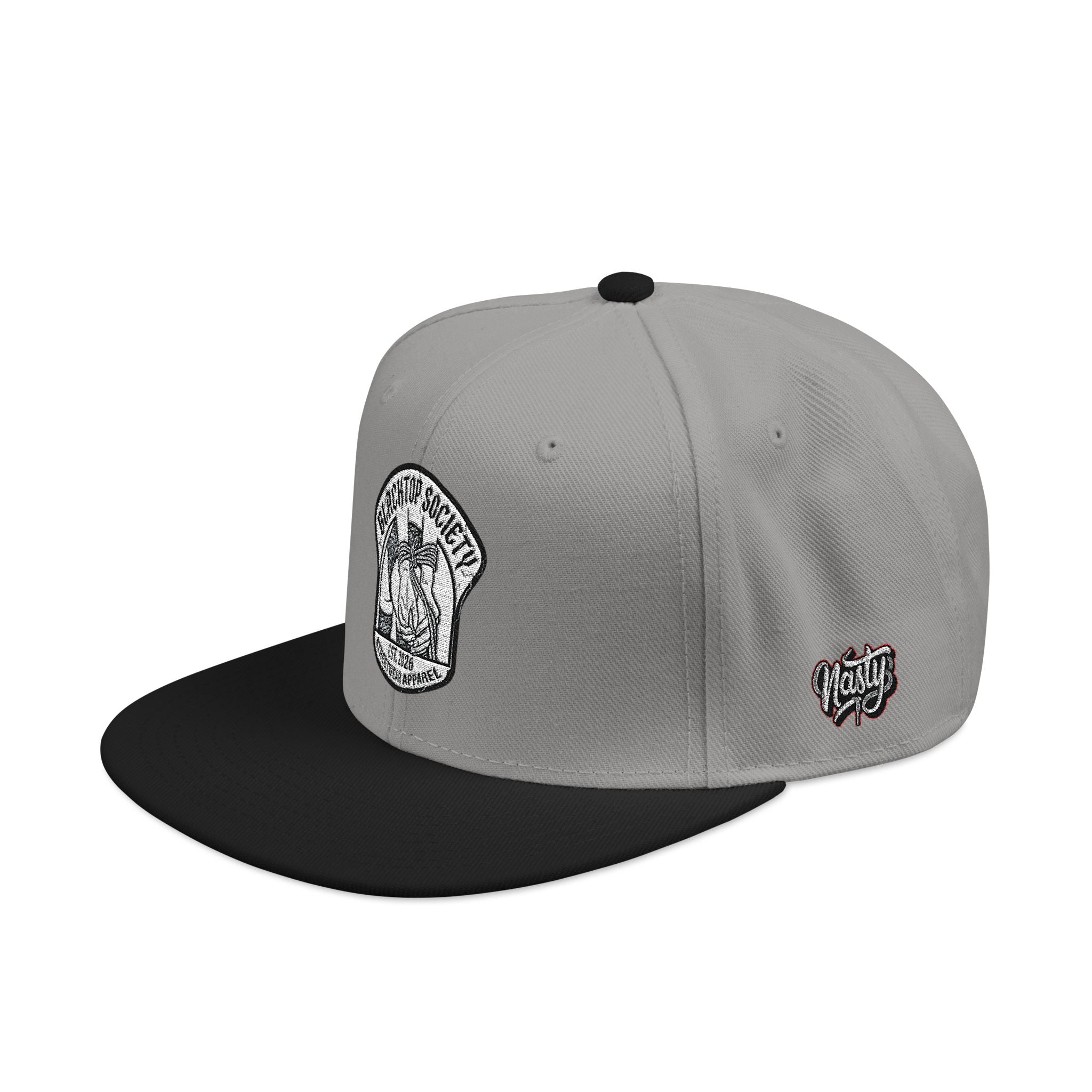 Embroidered Snapback Hat — Vintage Rebel Logo with USA Flag Patch