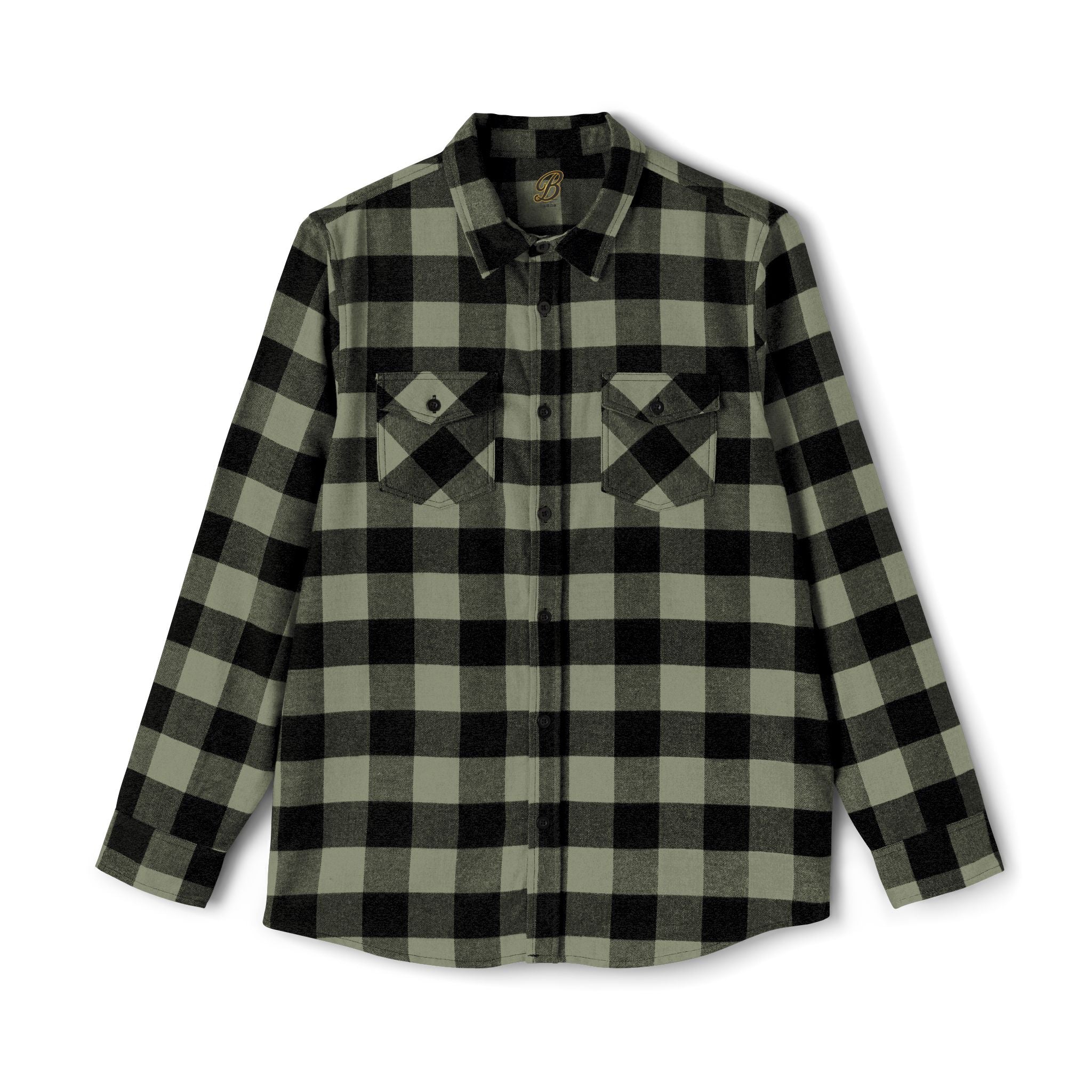 Blacktop Society plaid flannel shirt, retro moto club back graphic, view 2