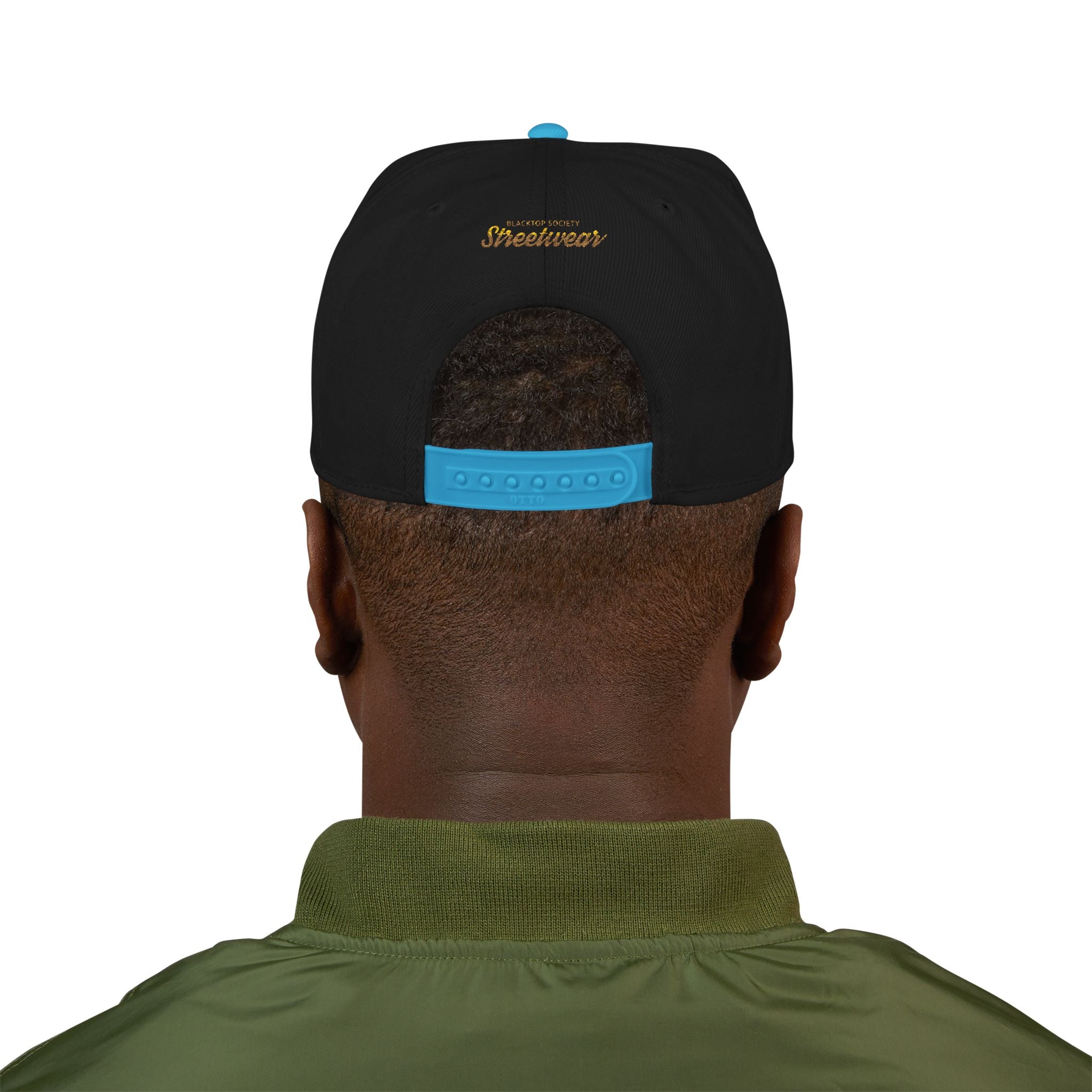 Embroidered Snapback Hat — Vintage Rebel Logo with USA Flag Patch