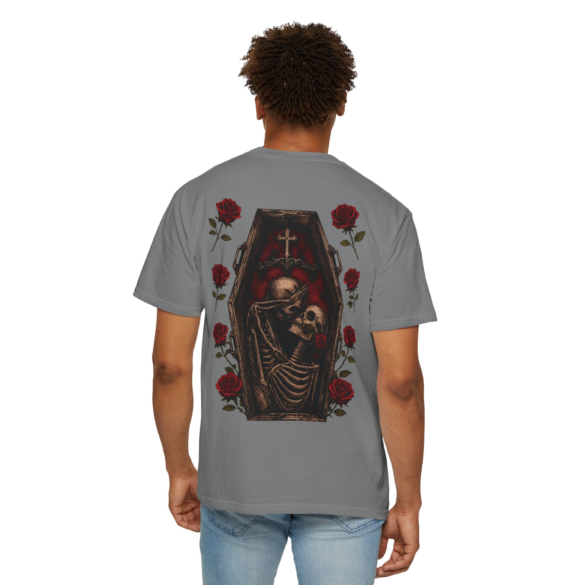 Skeleton Kiss T-Shirt — Romantic Gothic Skull Art Tee