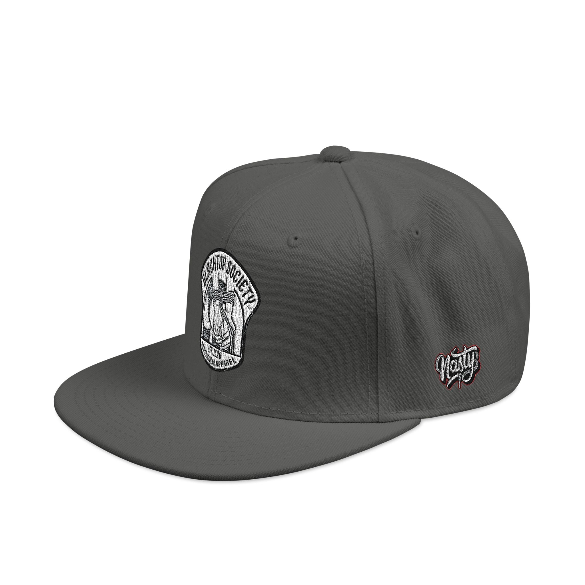 Embroidered Snapback Hat — Vintage Rebel Logo with USA Flag Patch