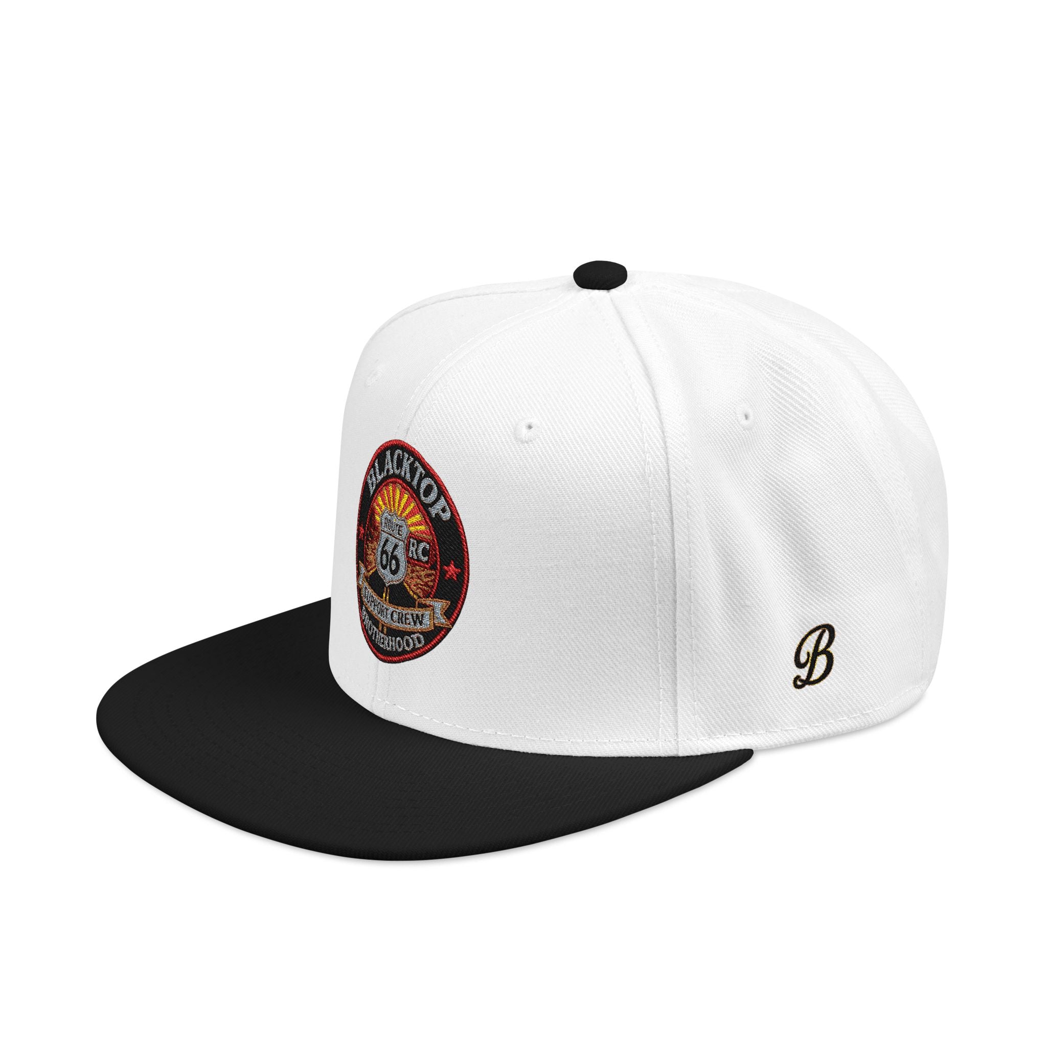 Embroidered Snapback Hat — Patriotic American Flag & Vintage Patch Design