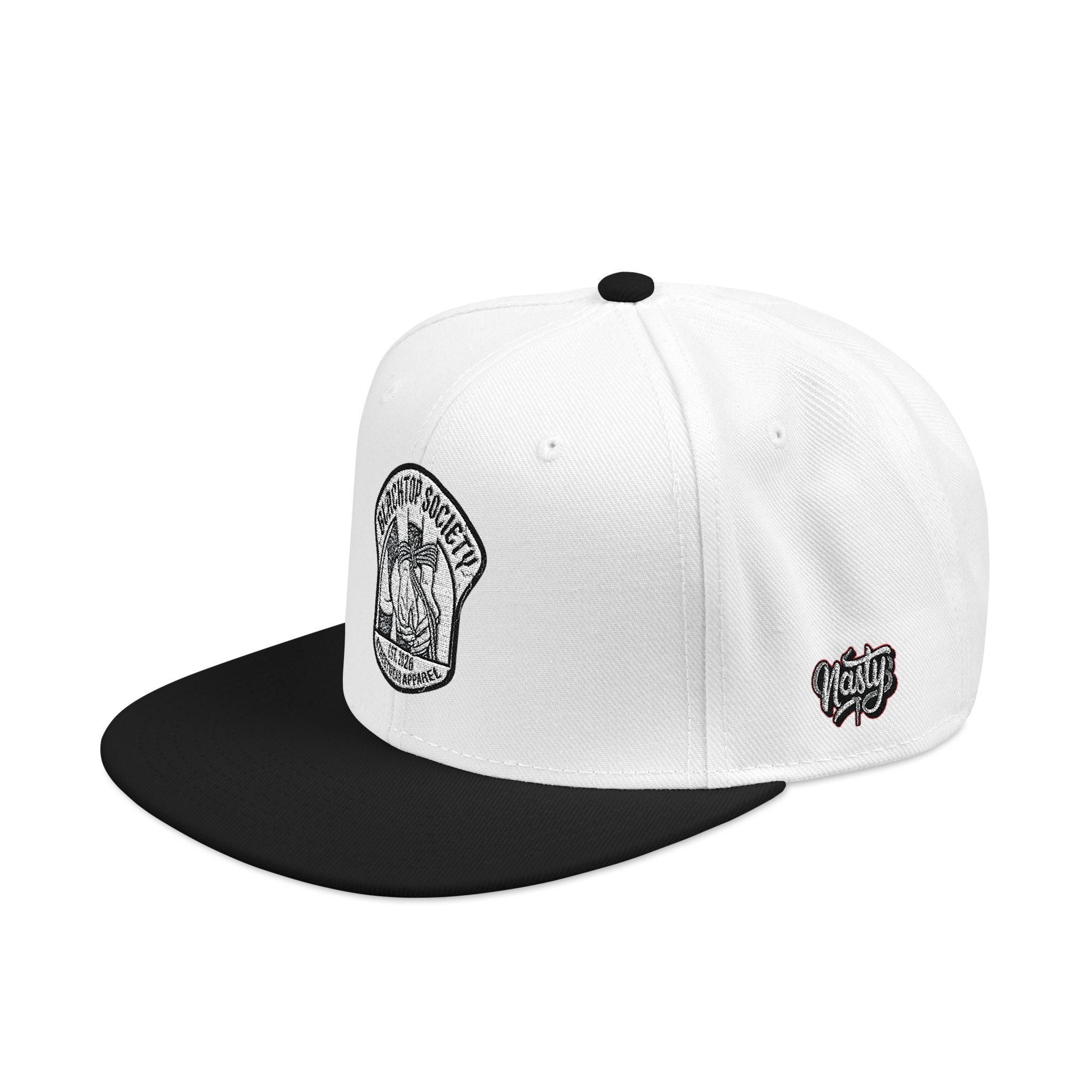Embroidered Snapback Hat — Vintage Rebel Logo with USA Flag Patch