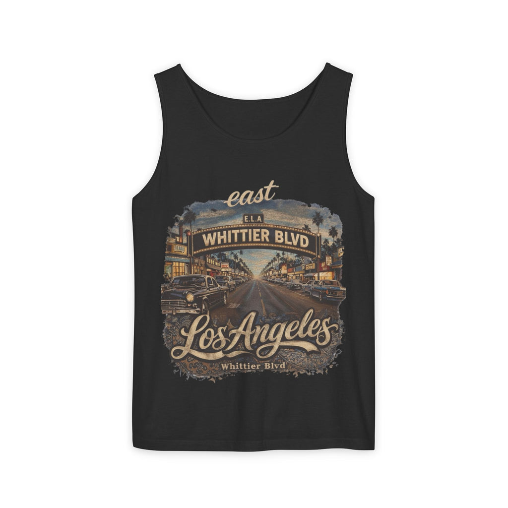 Los Angeles Whittier Blvd tank top, East LA vintage script, Blacktop Society, view 5